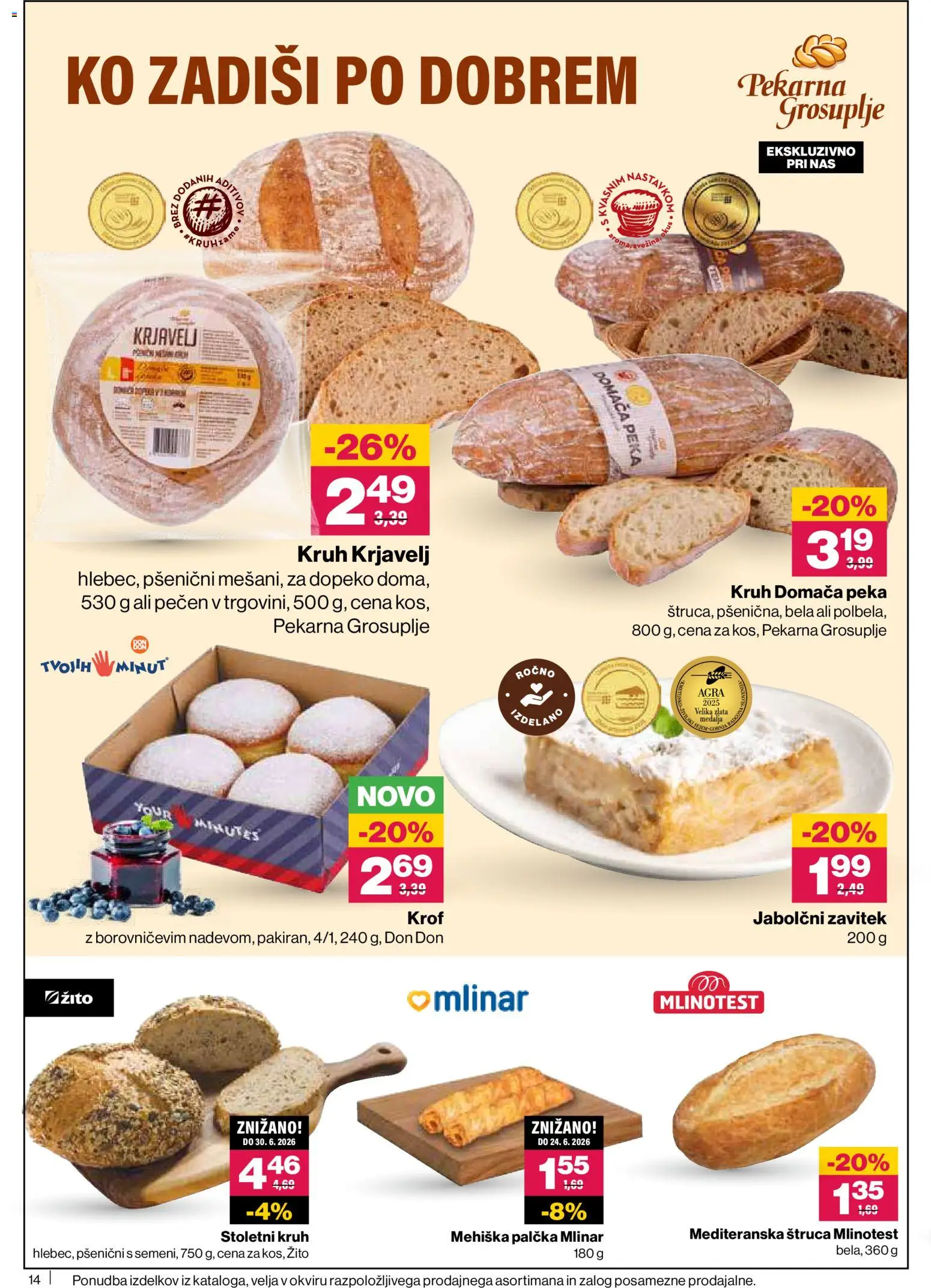 Novi Mercator katalog ponudbe – veljaven od 28.05.2026 | Stran: 14 | Izdelki: Pekarna, Kos, Kruh