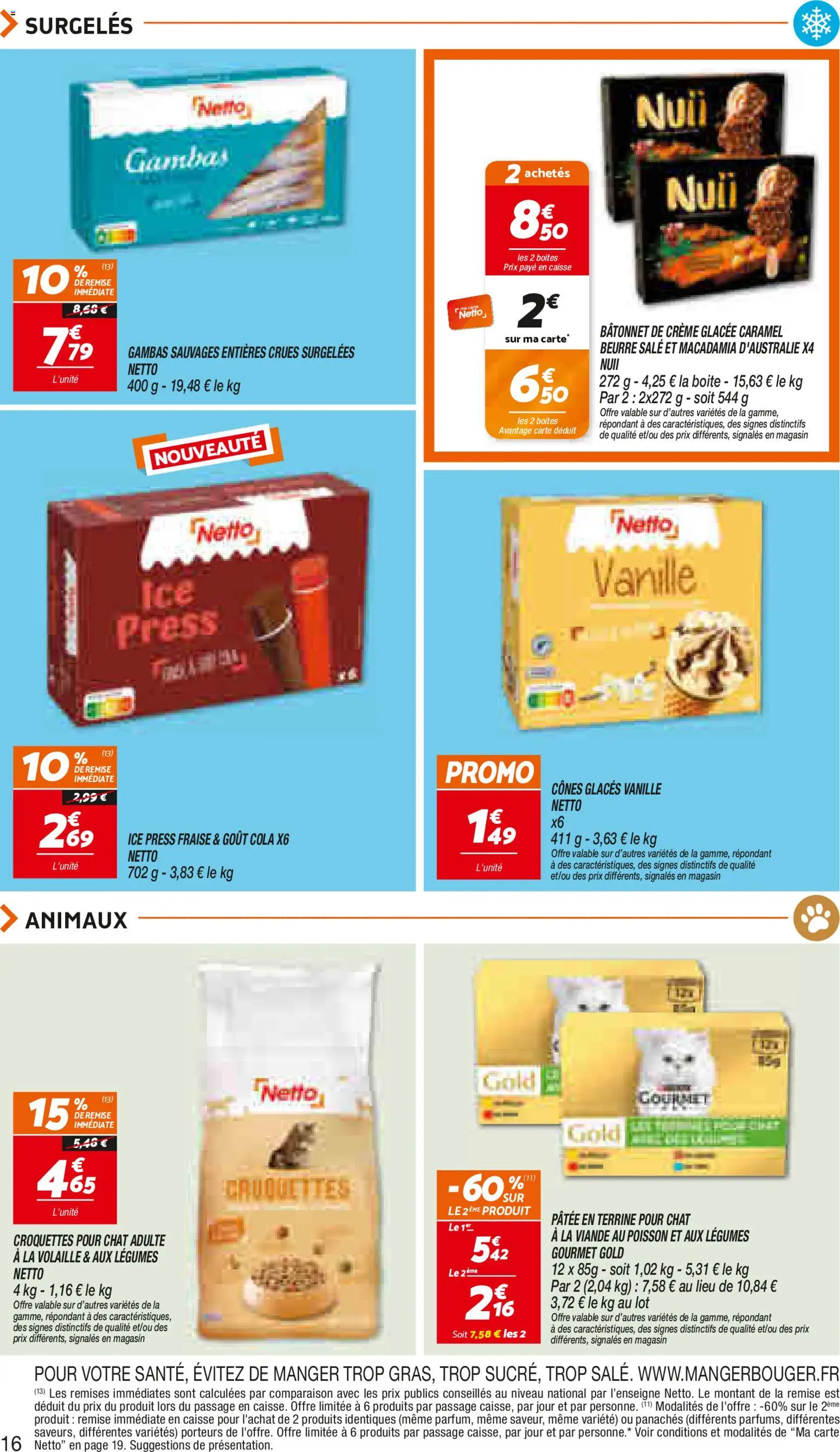 {H1} | Page: 16 | Produits: Croquettes, Vanille, Gambas, Crème
