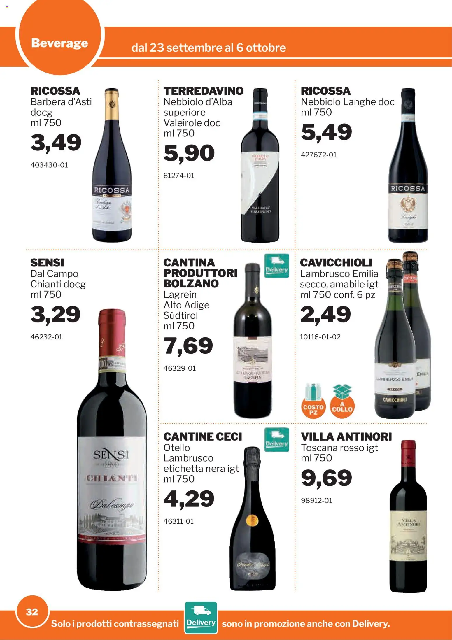 Volantino Sogegross del 23/09/2026 | Pagina: 32 | Prodotti: Ceci, Collo, Lambrusco