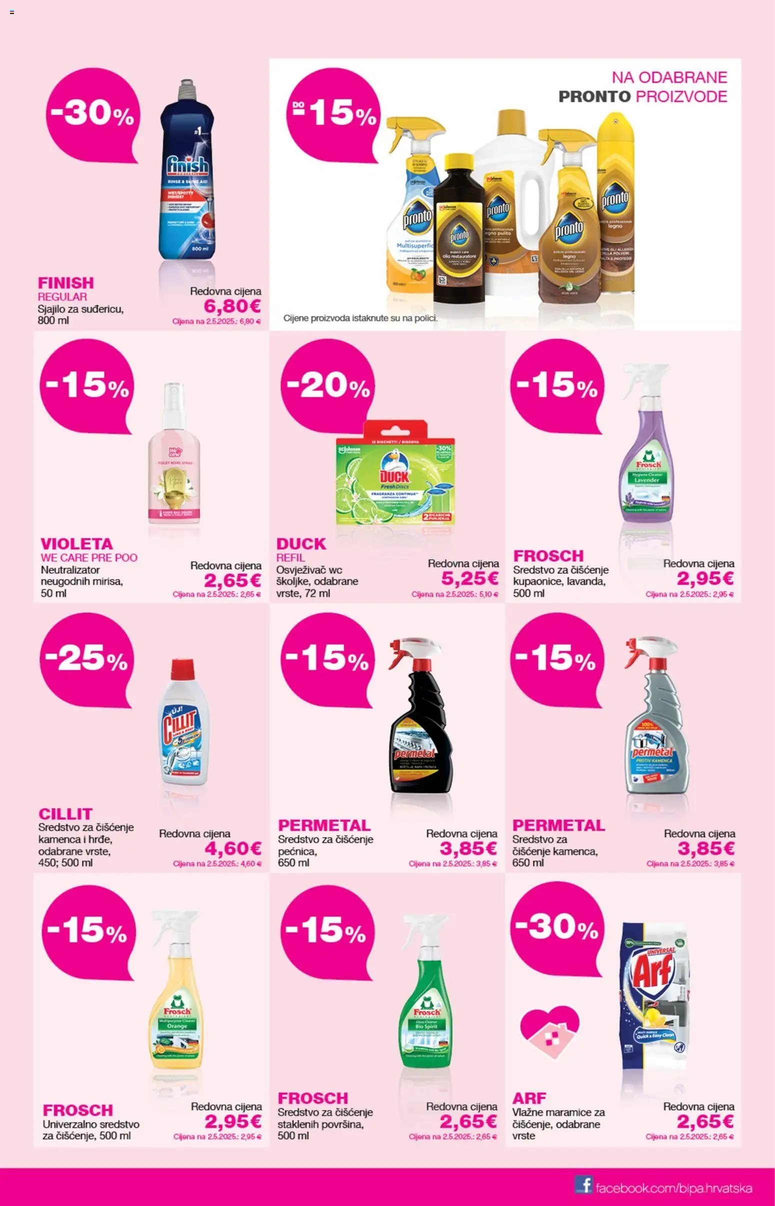 Bipa katalog | vrijedi od 01.05.2026 | Stranica: 9 | Proizvodi: Vlažne maramice, Finish, Violeta, Arf