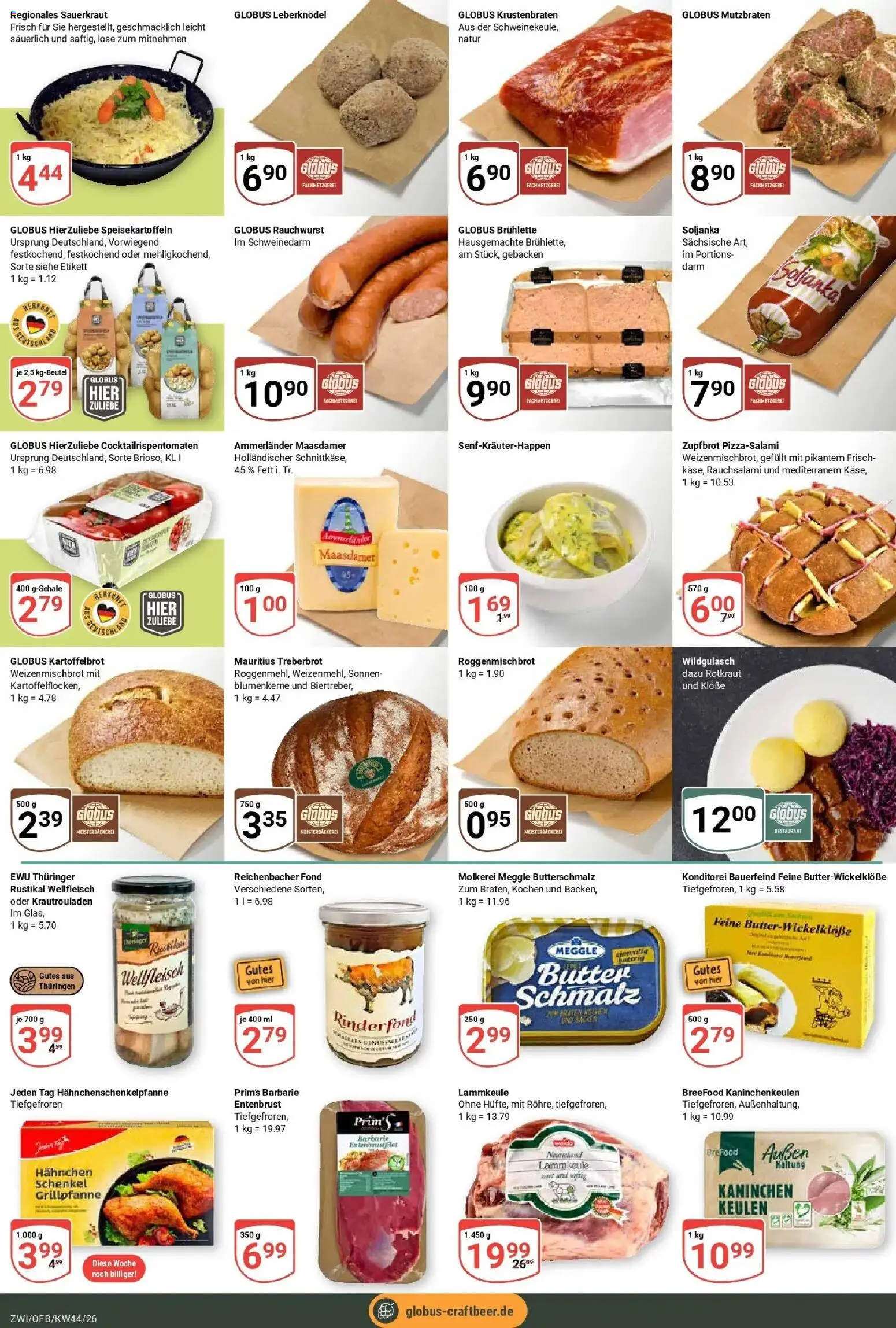 Globus Prospekt Zwickau (ab 26.10.2026) » Angebote online | Seite: 15 | Produkte: Leberknödel, Butterschmalz, Kaninchen, Krustenbraten