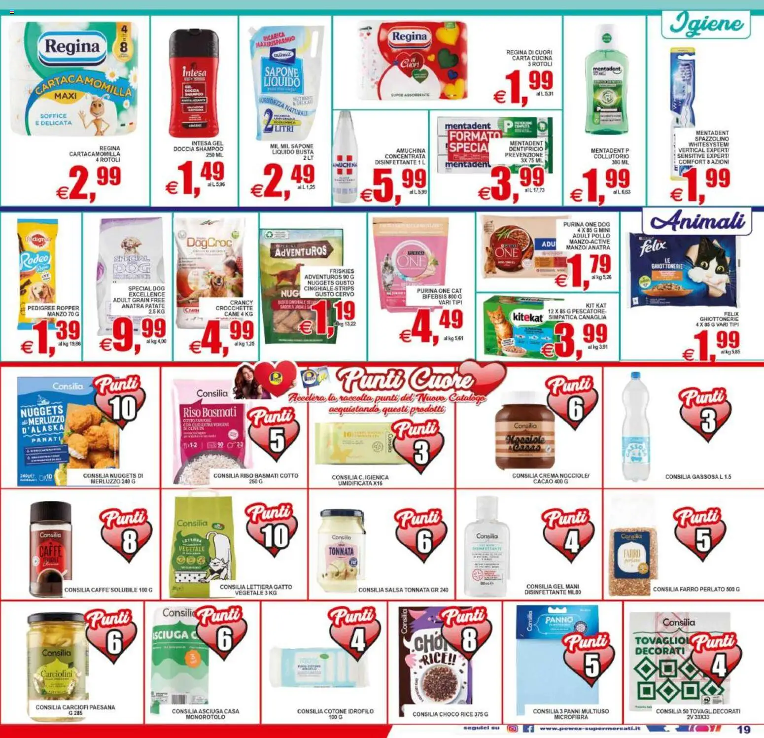 Volantino Pewex del 21/08/2026 | Pagina: 19 | Prodotti: Nuggets, Nocciole, Crocchette cane, Panni