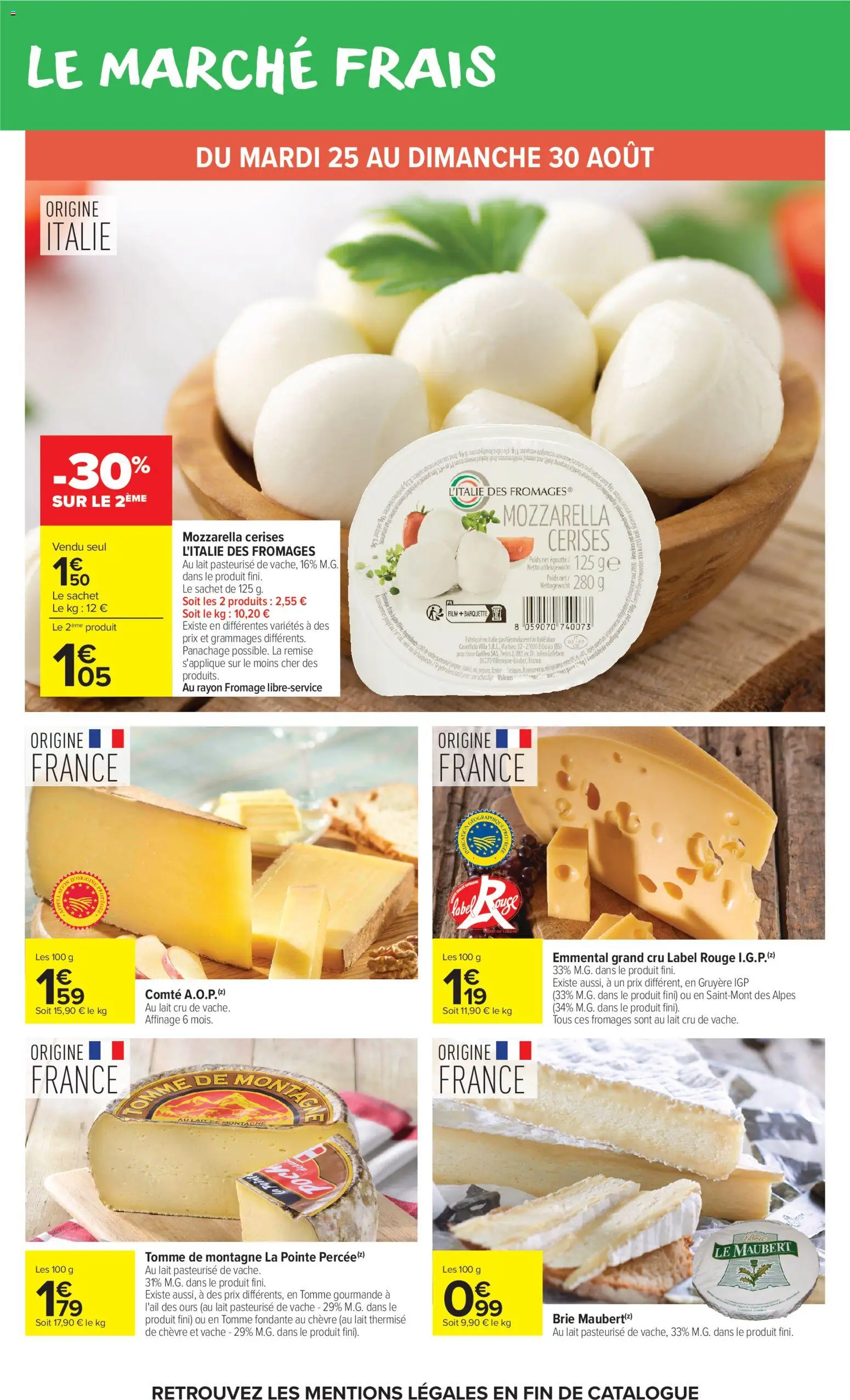 {H1} | Page: 19 | Produits: Mozzarella, Lait, Fromage, Fromage frais