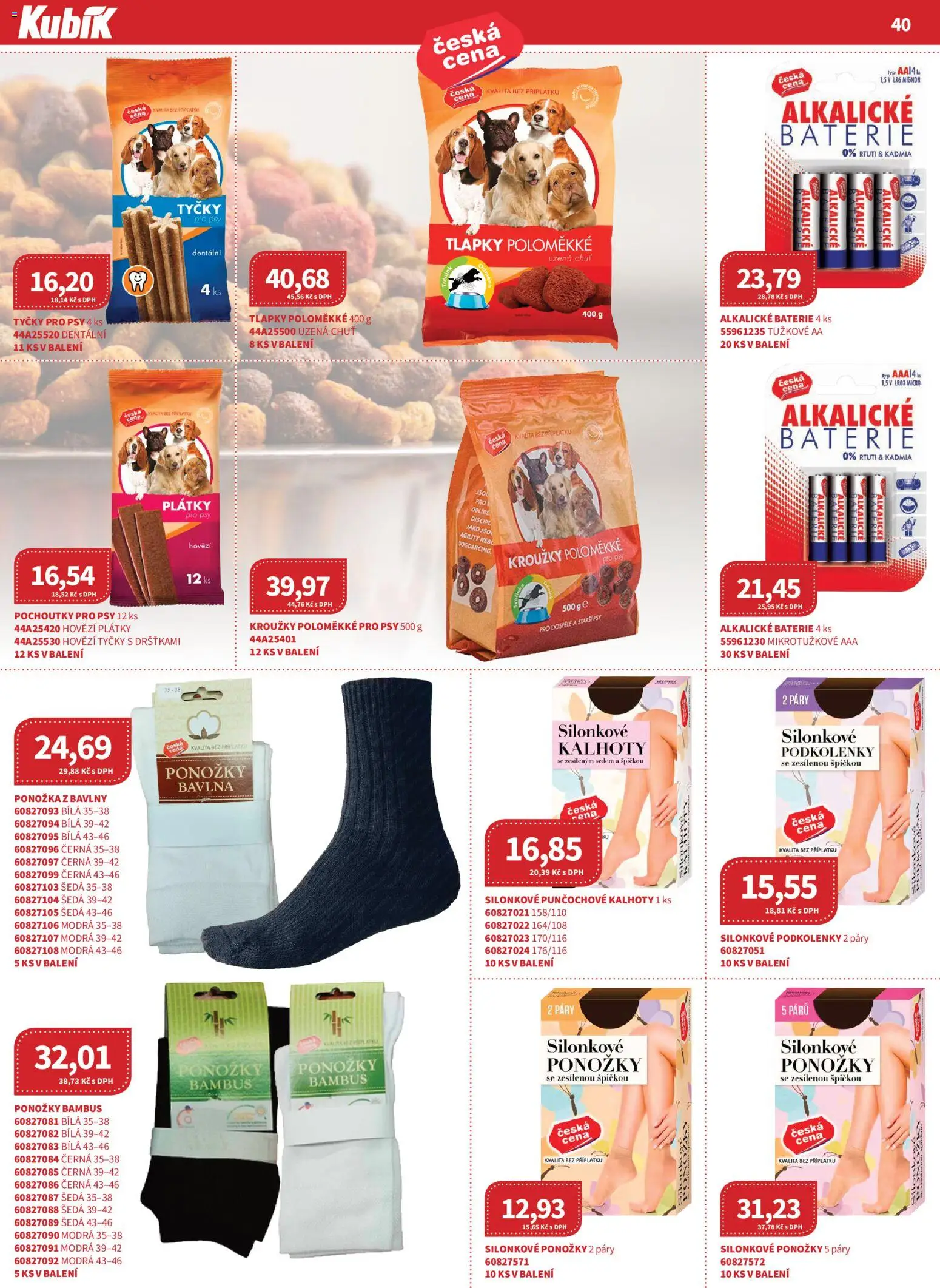 Kubík leták - Velkoobchod 09/2026 od 01.09.2026 | Strana: 40 | Produkty: Hovězí, Kalhoty, Ponožky, Hovězí plátky