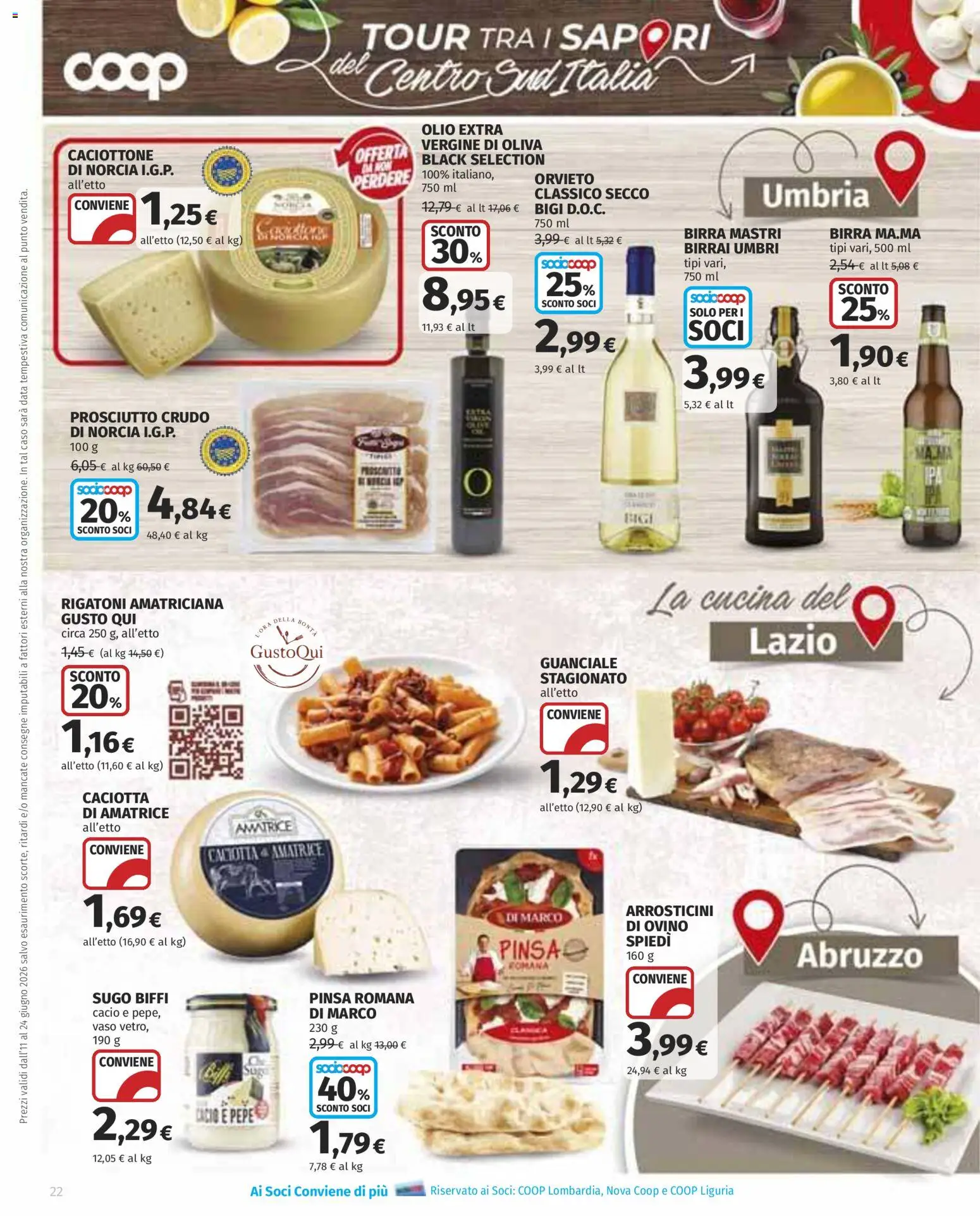 Volantino COOP del 11.06.2026 | Pagina: 22 | Prodotti: Data, Sugo, Ovino, Guanciale