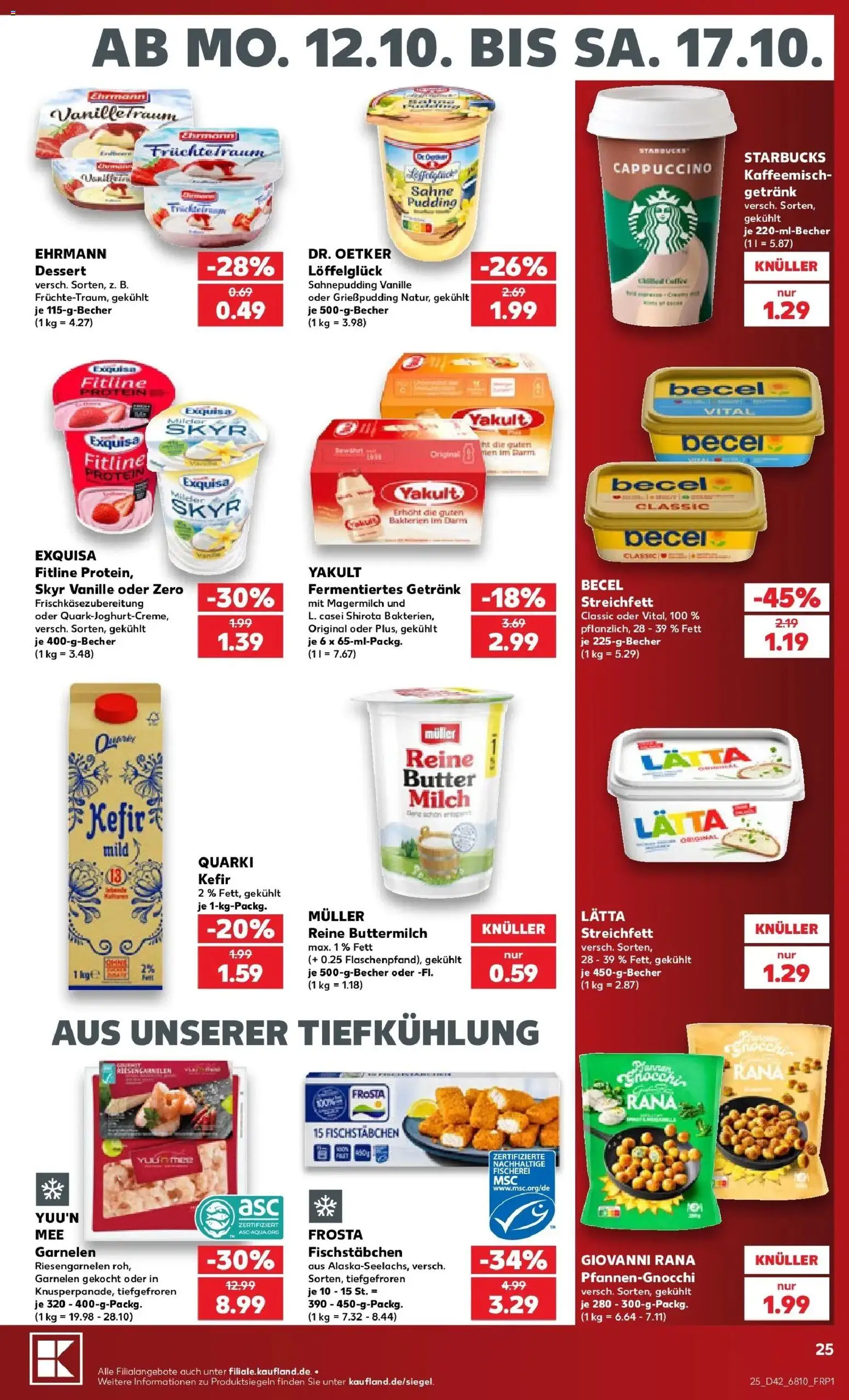 Prospekt Kaufland ab 12.10.2026 » Angebote Online zum Blättern | Seite: 29 | Produkte: Becel, Garnelen, Pudding, Sahne