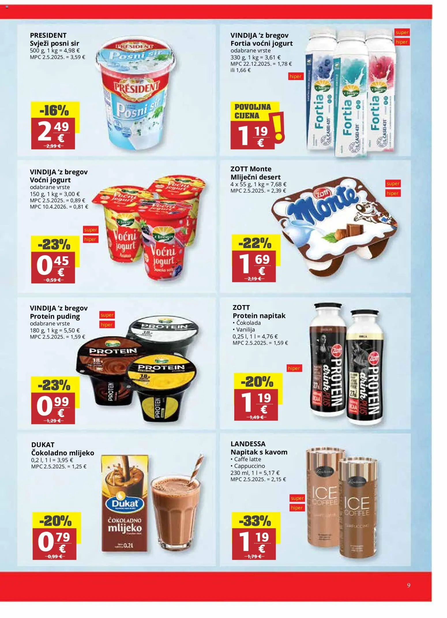 Ribola katalog | vrijedi od 21.10.2026 | Stranica: 9 | Proizvodi: Mlijeko, Čokolada, Ananas, Desert