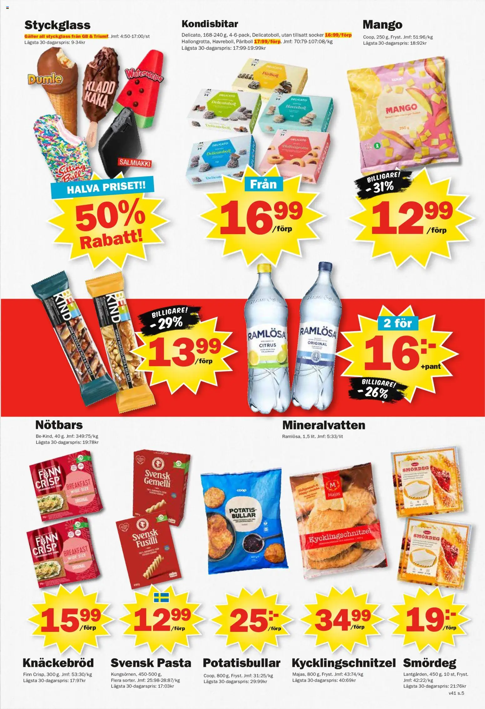 Pekås reklamblad aktuell från 05/10/2026 | Sida: 5 | Produkter: Mineralvatten, Potatis, Socker, Mango