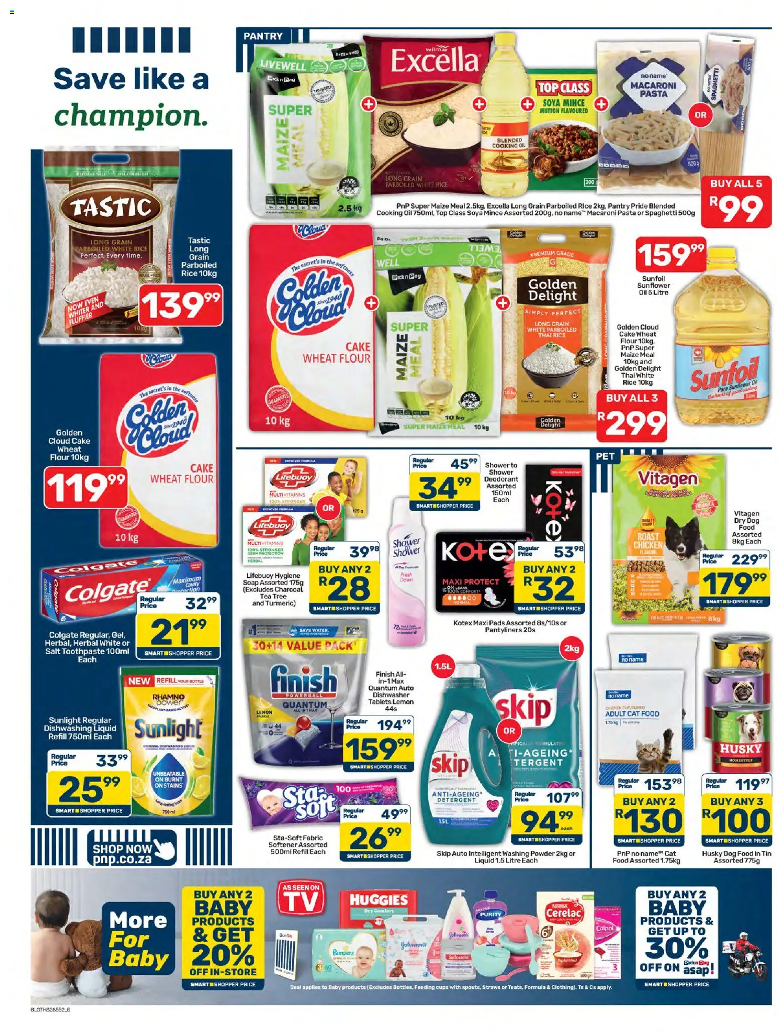 New Pick n Pay catalogue – valid from 07/08/2026 | Page: 6 | Products: Shower, Maize meal, Rice, Spaghetti