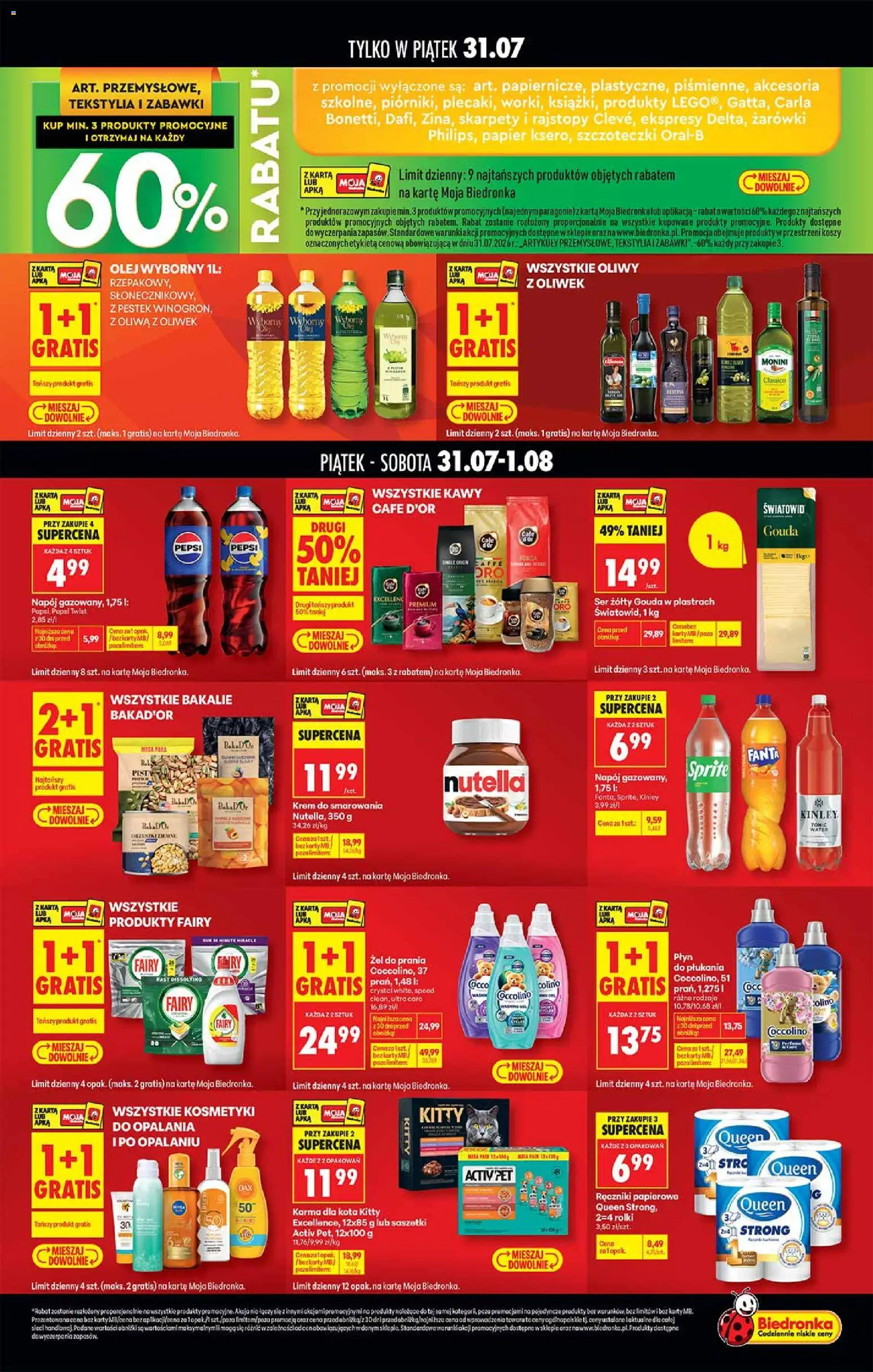 Biedronka Polsko leták - Tani weekend od 31.07.2026 | Strana: 2 | Produkty: Gouda, Olej, Pepsi, Tonic