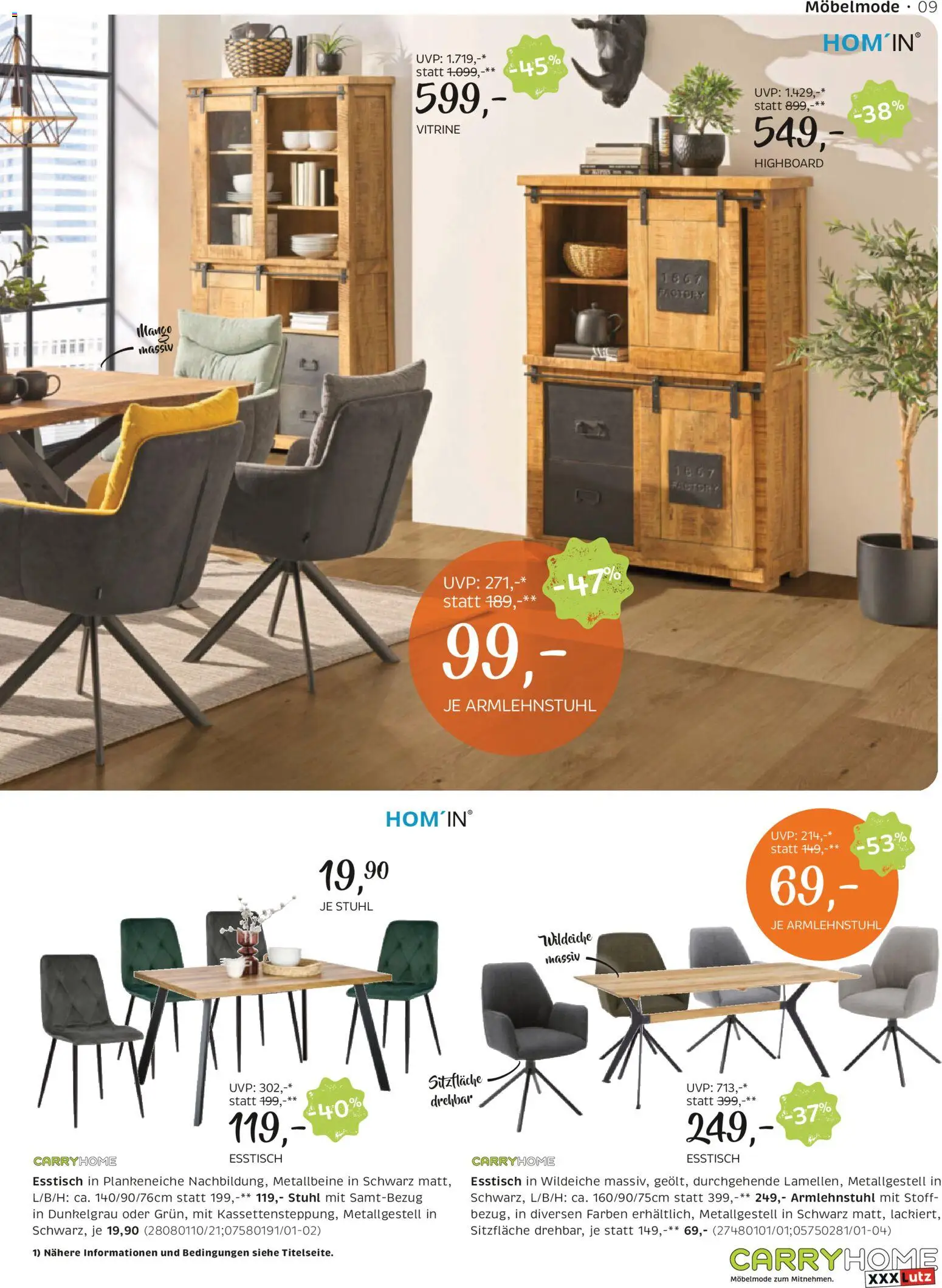 XXXLutz Carry Home gültig ab 05.05.2026 | Seite: 9 | Produkte: Mango, Stuhl