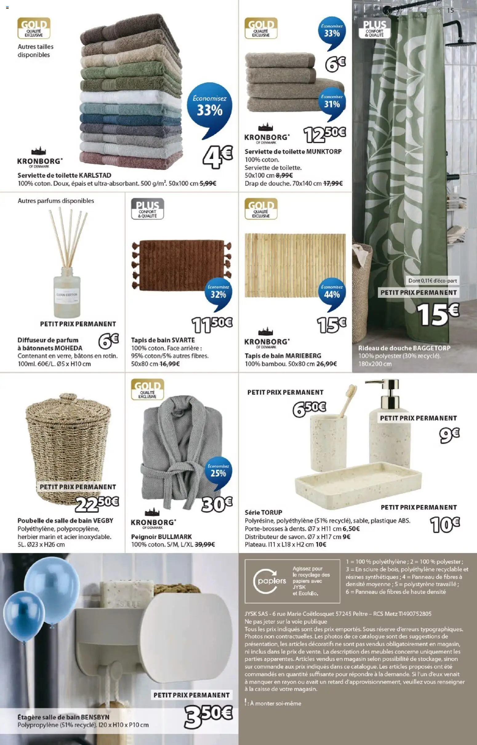 {H1} | Page: 15 | Produits: Tapis de bain, Poubelle, Diffuseur, Étagère