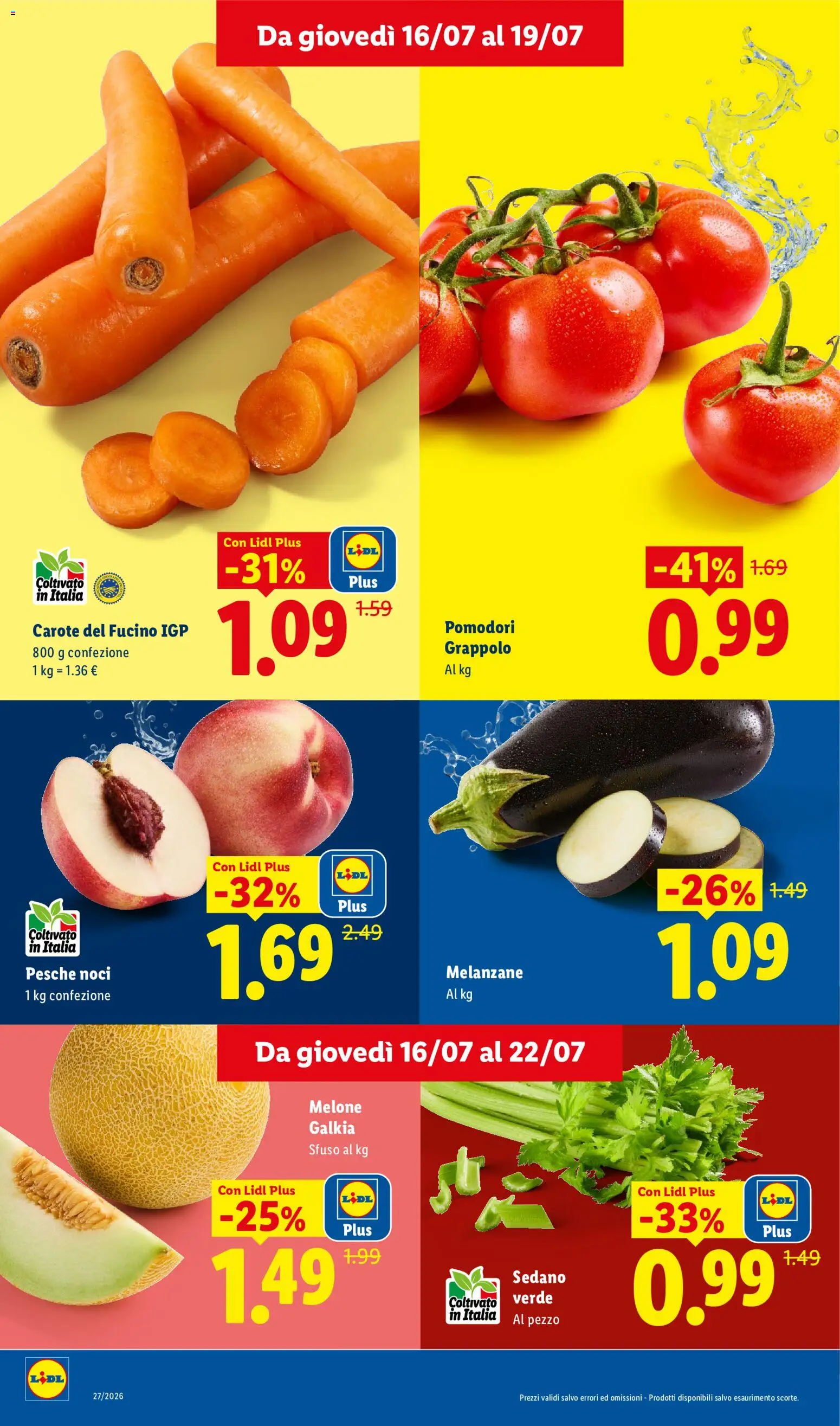 Volantino Lidl del 16/07/2026 | Pagina: 2 | Prodotti: Sedano, Pomodori, Noci, Melanzane