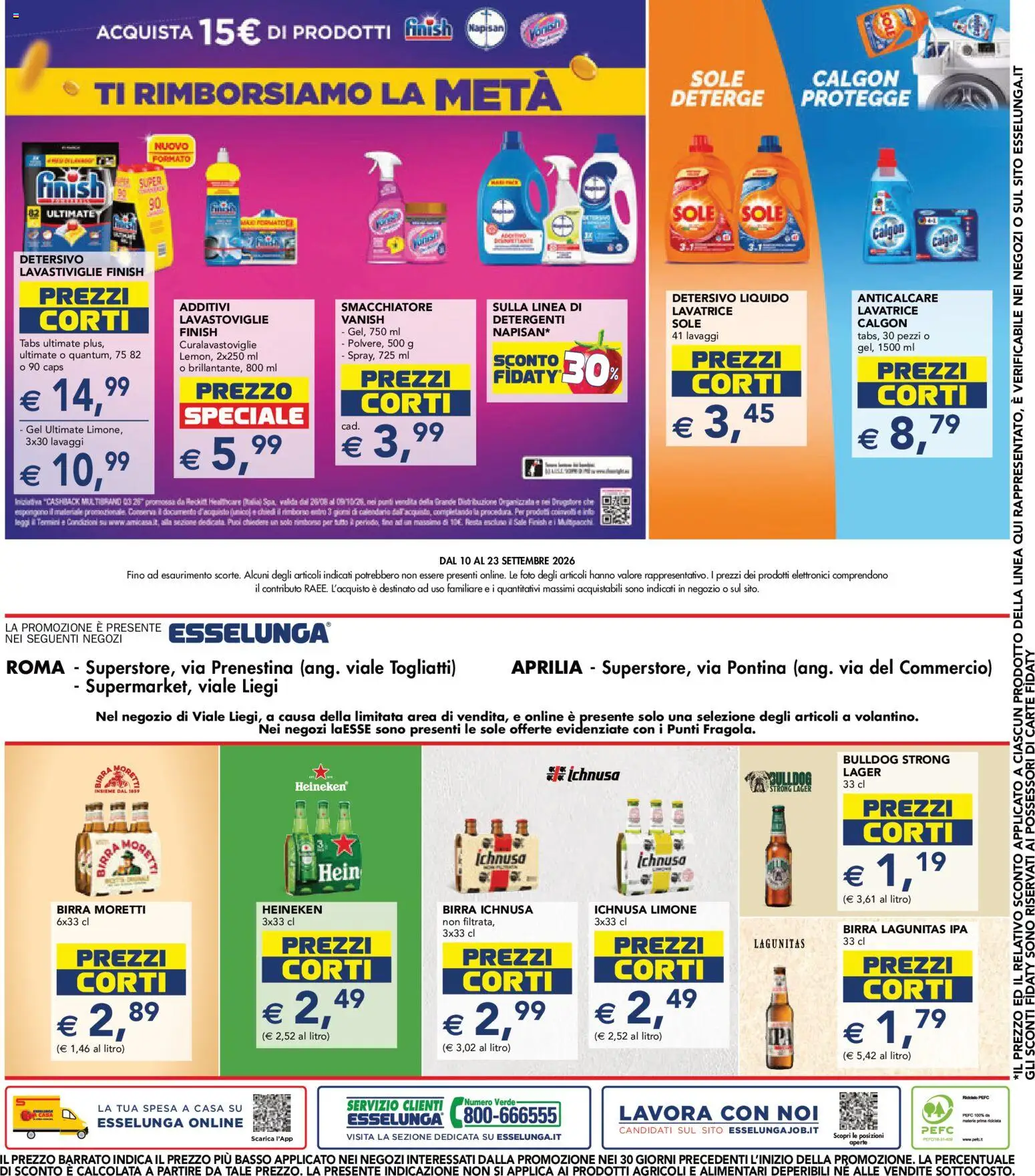 Volantino Esselunga S del 10/09/2026 | Pagina: 23 | Prodotti: Smacchiatore, Birra Moretti, Heineken, Birra Ichnusa
