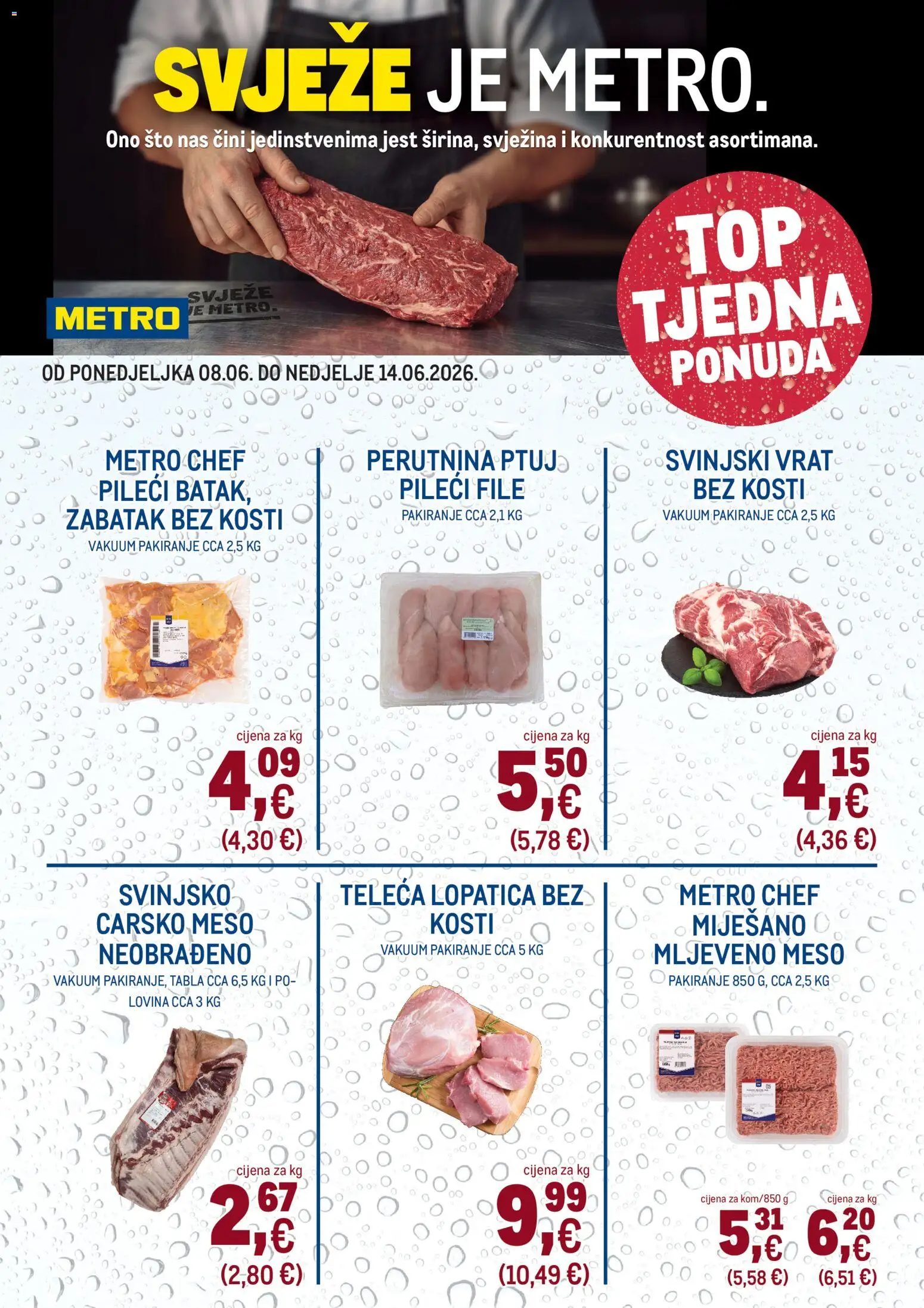 Metro katalog | vrijedi od 08.06.2026 | Stranica: 4 | Proizvodi: Carsko meso, Meso, Mljeveno meso, Perutnina Ptuj