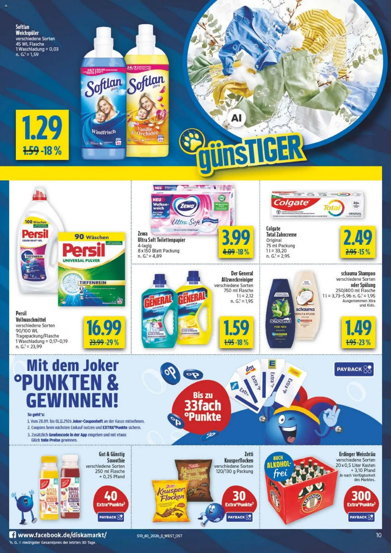Diska Prospekt – gültig ab 28.09.2026 | Seite: 10 | Produkte: Shampoo, Vanille, Weichspüler, Toilettenpapier