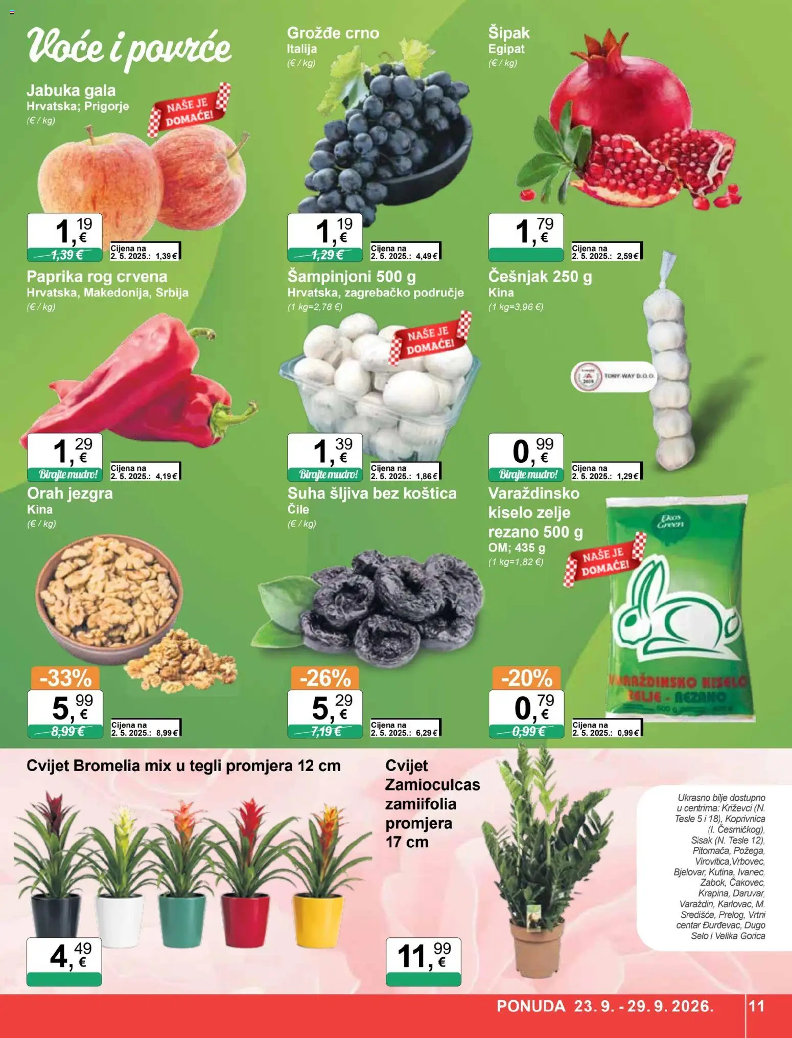 KTC katalog | vrijedi od 23.09.2026 | Stranica: 11 | Proizvodi: Paprika, Šampinjoni, Voće, Jabuka