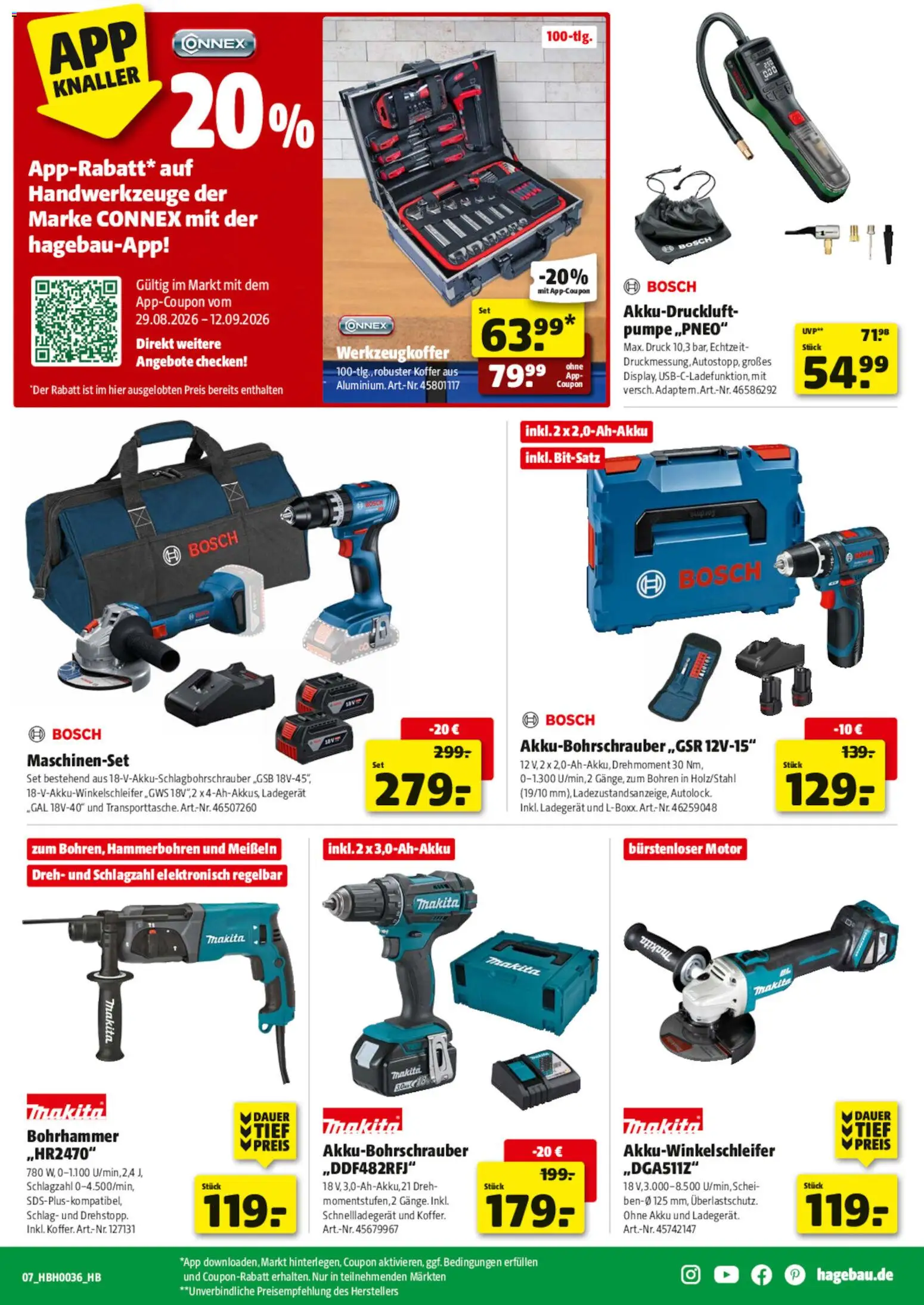 Hagebau Prospekt – gültig ab 29.08.2026 | Seite: 15 | Produkte: Bosch, Koffer, Ladegerät