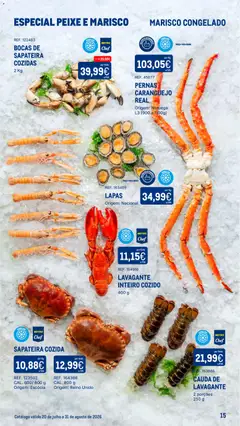 Pré-visualização Makro Especial Peixe e Marisco válido de 20/07/2026 | Página: 15 | Produtos: Caranguejo, Sapateira, Peixe