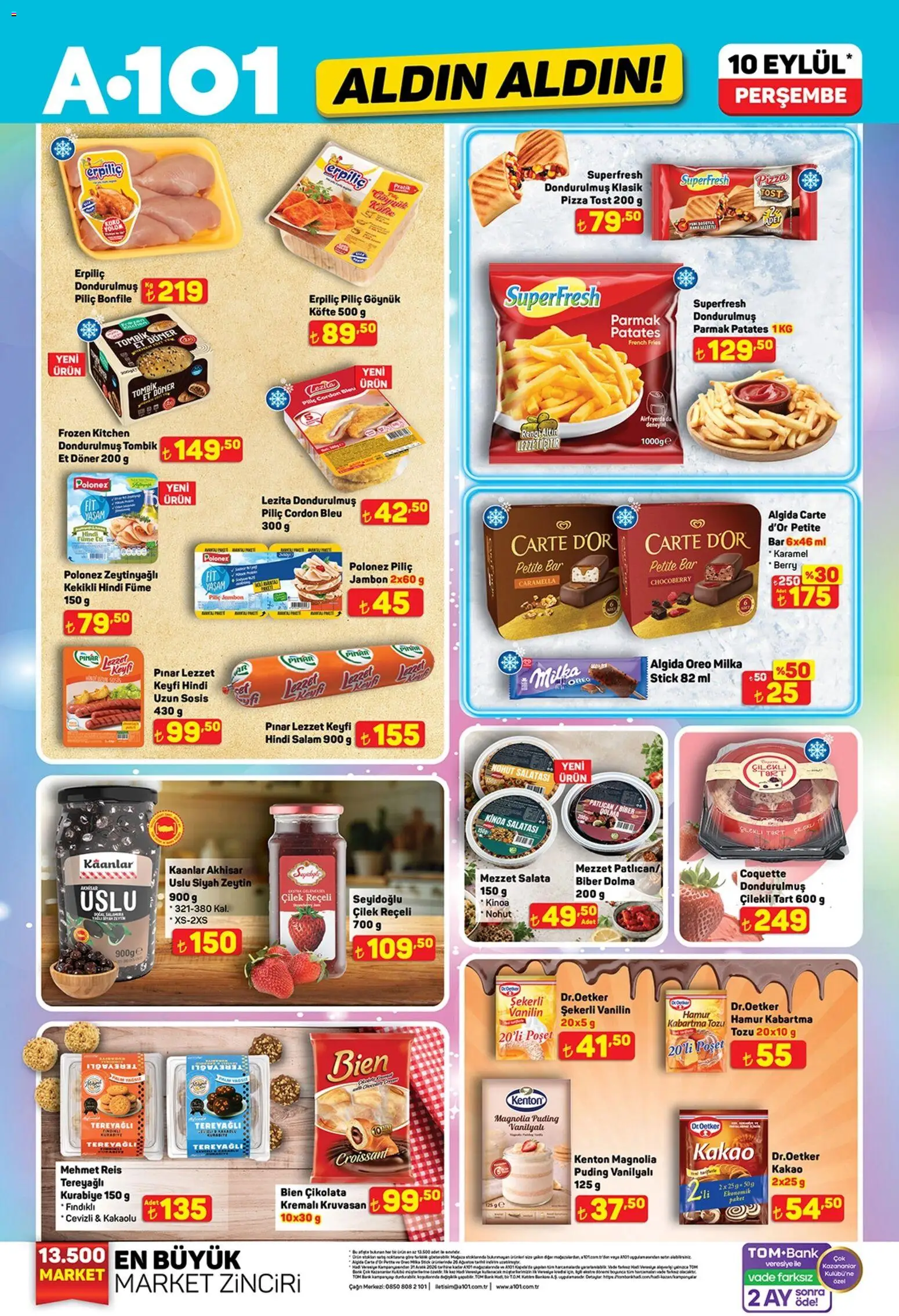A101 - Katalog Aldın Aldın - 10 Eylül 2026 tarihinden itibaren geçerlidir | Sayfa: 1 | Ürünler: Döner, Jambon, Salata, Patlıcan