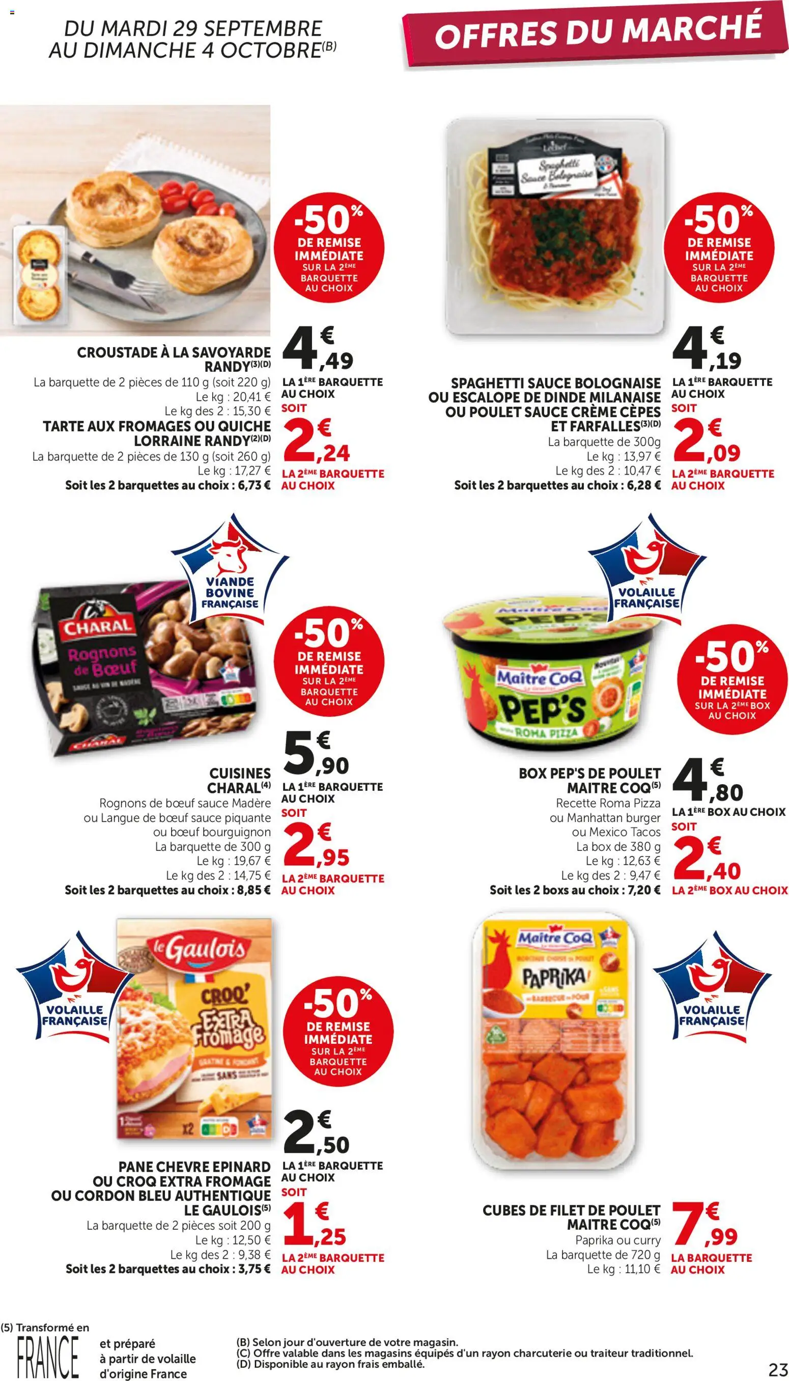 {H1} | Page: 23 | Produits: Sauce bolognaise, Dinde, Langue de bœuf, Fromage