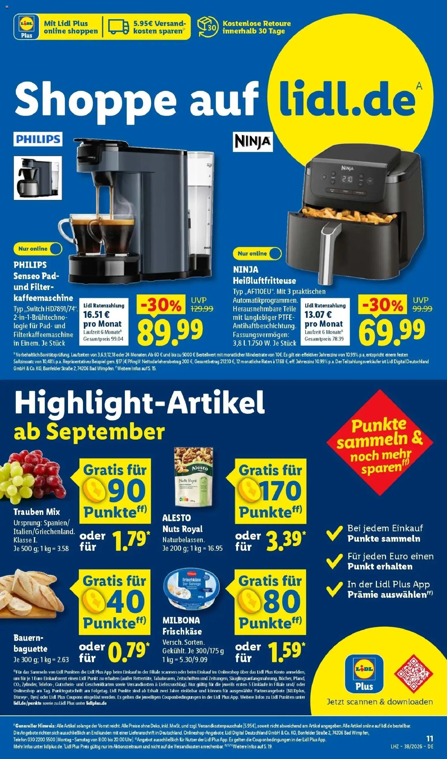 Lidl Prospekt Zülpich (ab 14.09.2026) zum Blättern » Angebote | Seite: 55 | Produkte: Senseo, Bad, Baguette, Heißluftfritteuse