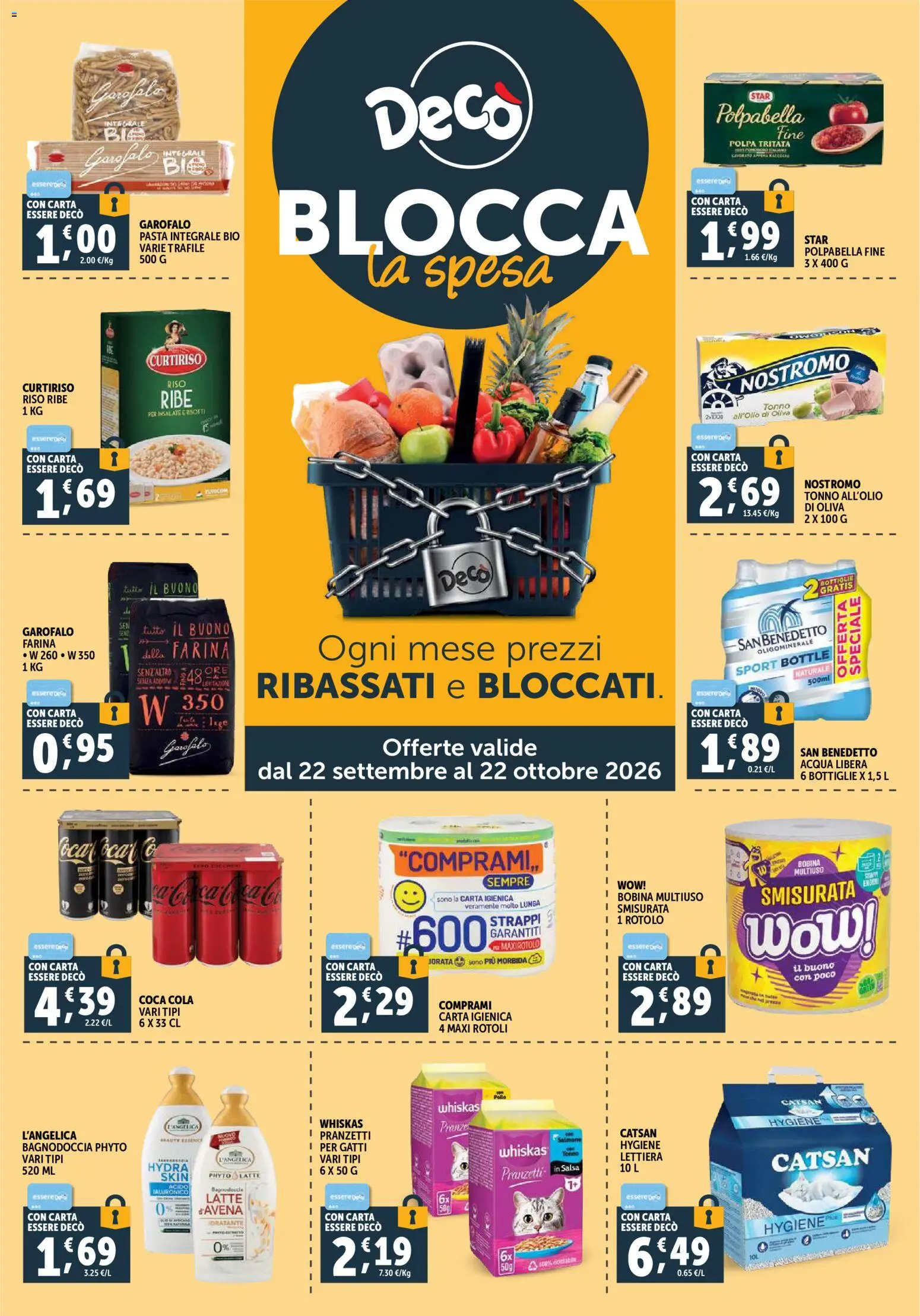 Volantino Decò del 22/09/2026 | Pagina: 11 | Prodotti: Salmone, Acqua, Latte, Coca Cola