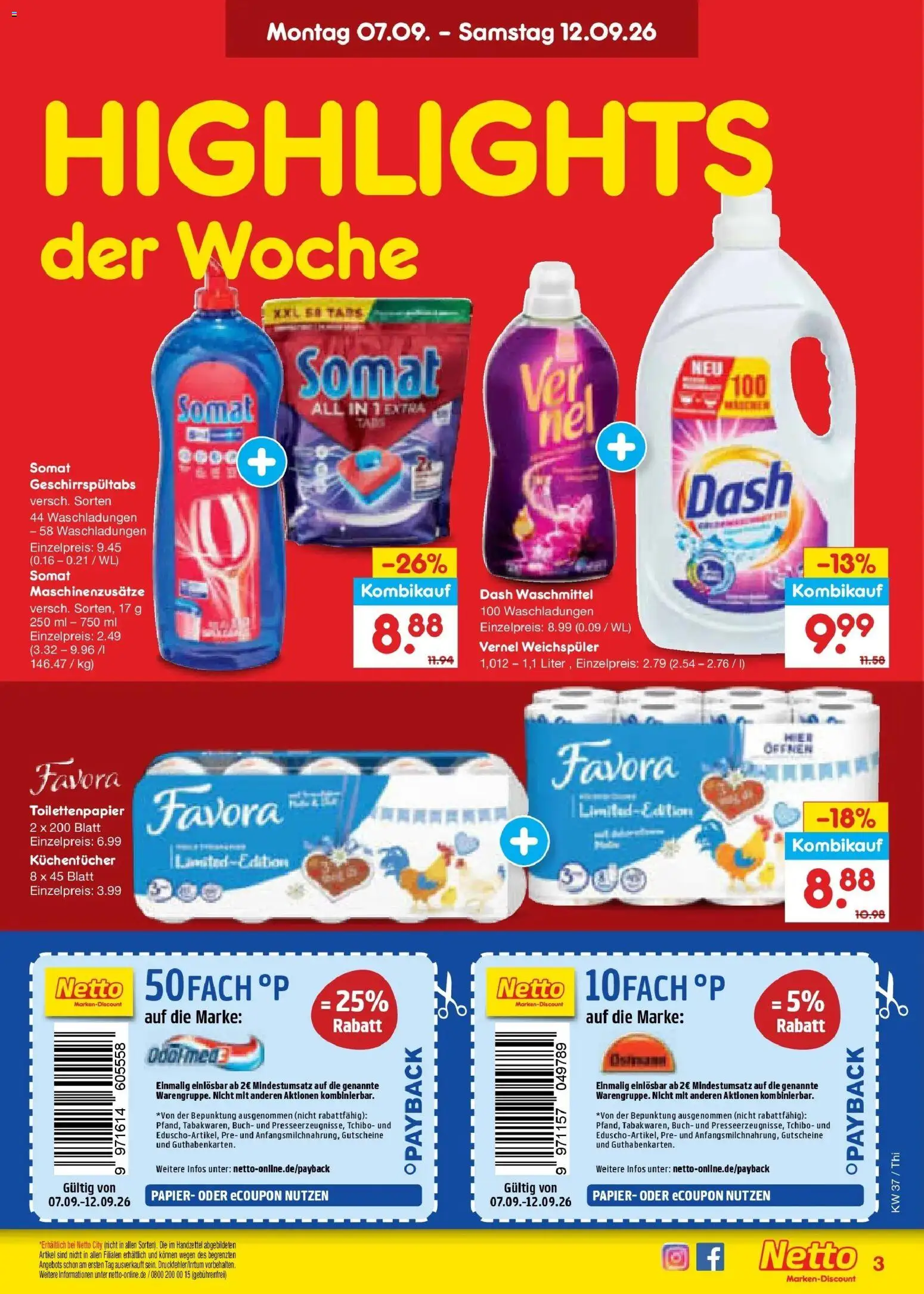 Netto Marken-Discount Prospekt Pirna – gültig ab 07.09.2026 | Seite: 5 | Produkte: Weichspüler, Waschmittel, Vernel, Toilettenpapier