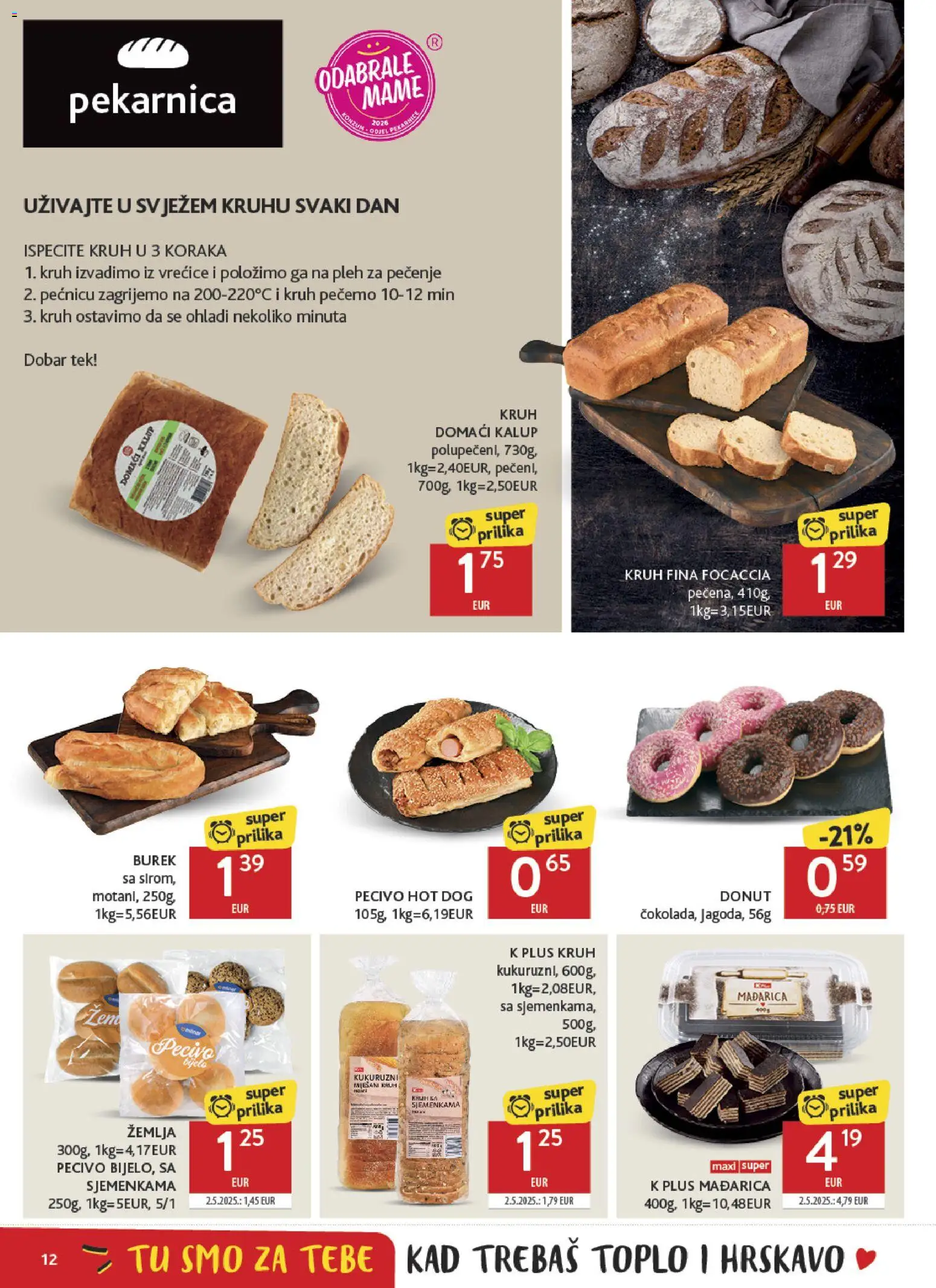 Konzum katalog | vrijedi od 27.05.2026 | Stranica: 12 | Proizvodi: Kruh, Burek, Pecivo
