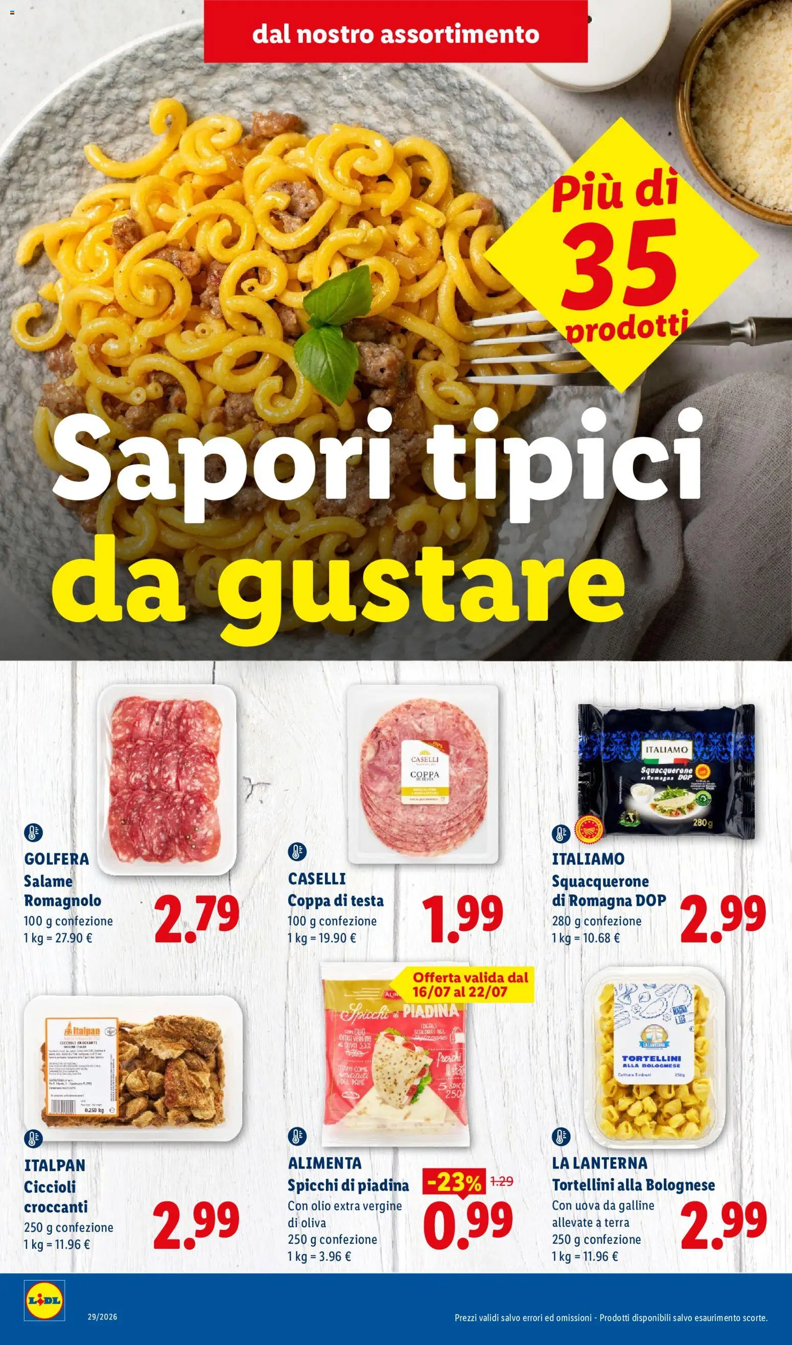 Volantino Lidl del 16/07/2026 | Pagina: 2 | Prodotti: Salame, Lanterna, Olio, Terra