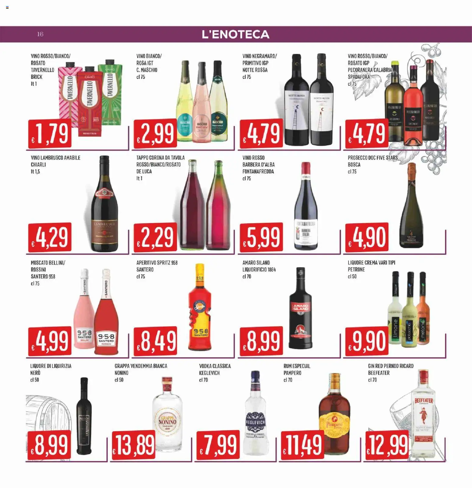 Volantino SISA del 17/09/2026 | Pagina: 16 | Prodotti: Rum, Lambrusco, Amaro, Aperitivo