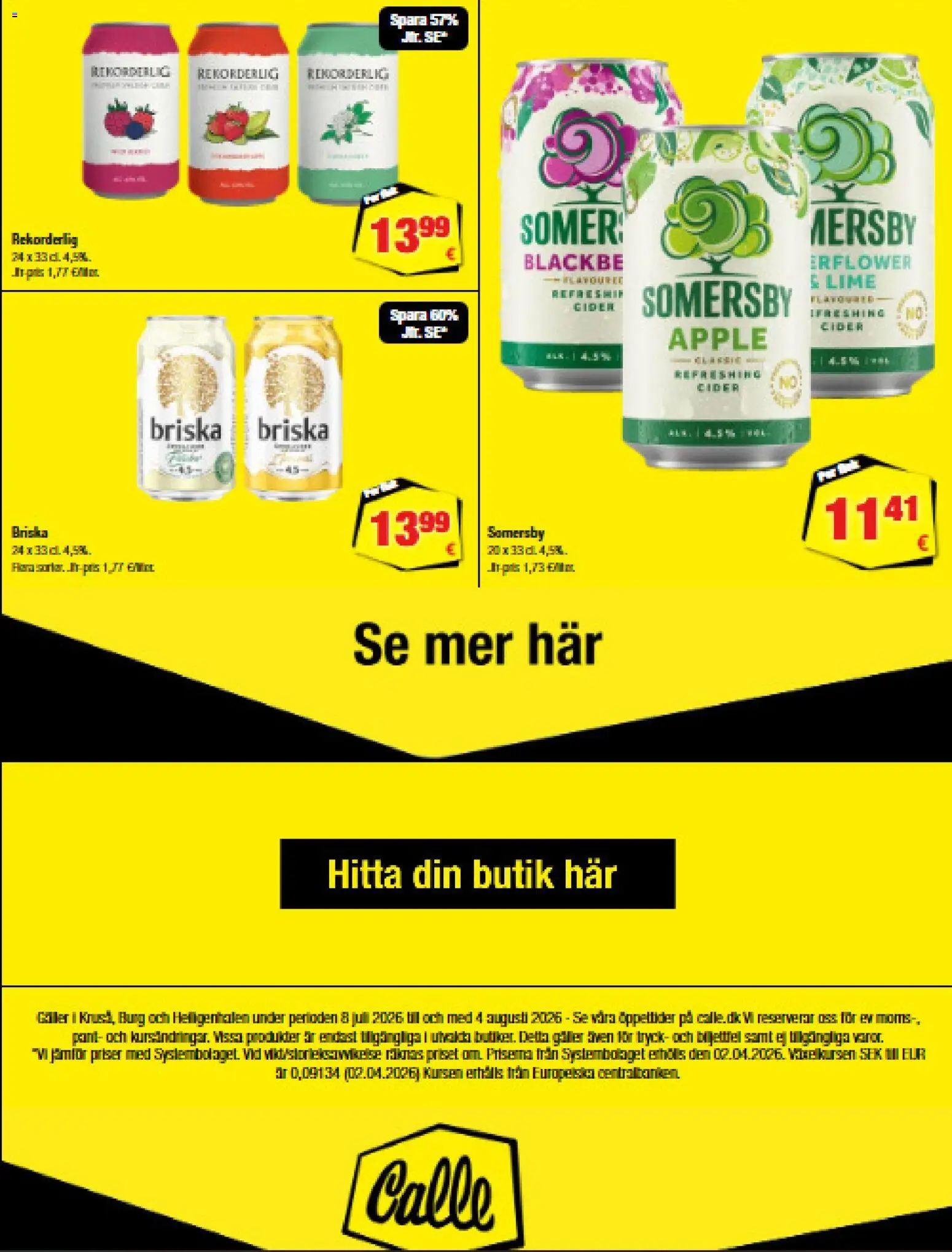 Calle tilbudsavis – gyldig fra 08/07/2026 | Side: 26 | Produkter: Cider, Lime