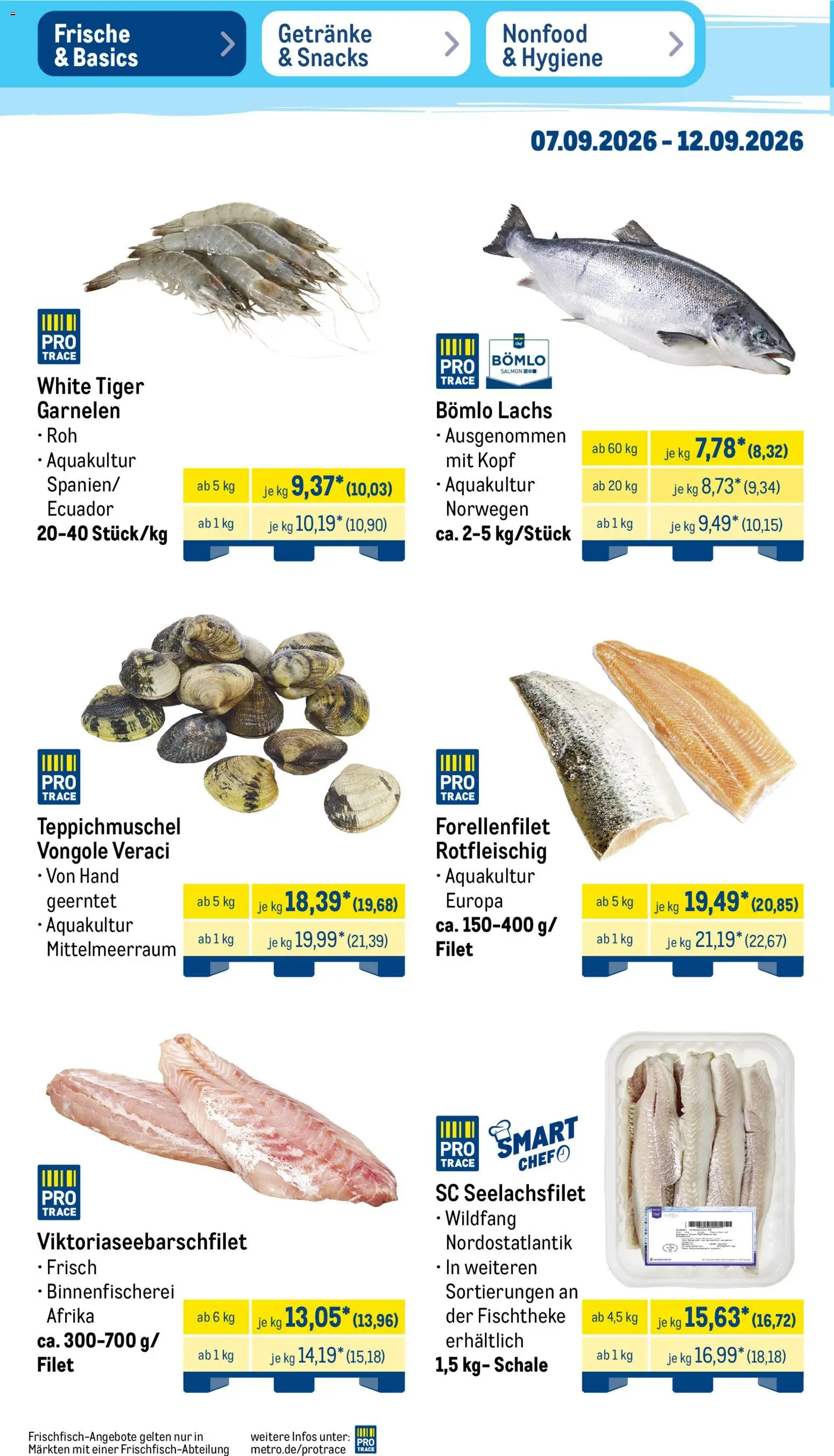 Metro NonFood-Angebote – gültig ab 07.09.2026 | Seite: 39 | Produkte: Garnelen, Lachs