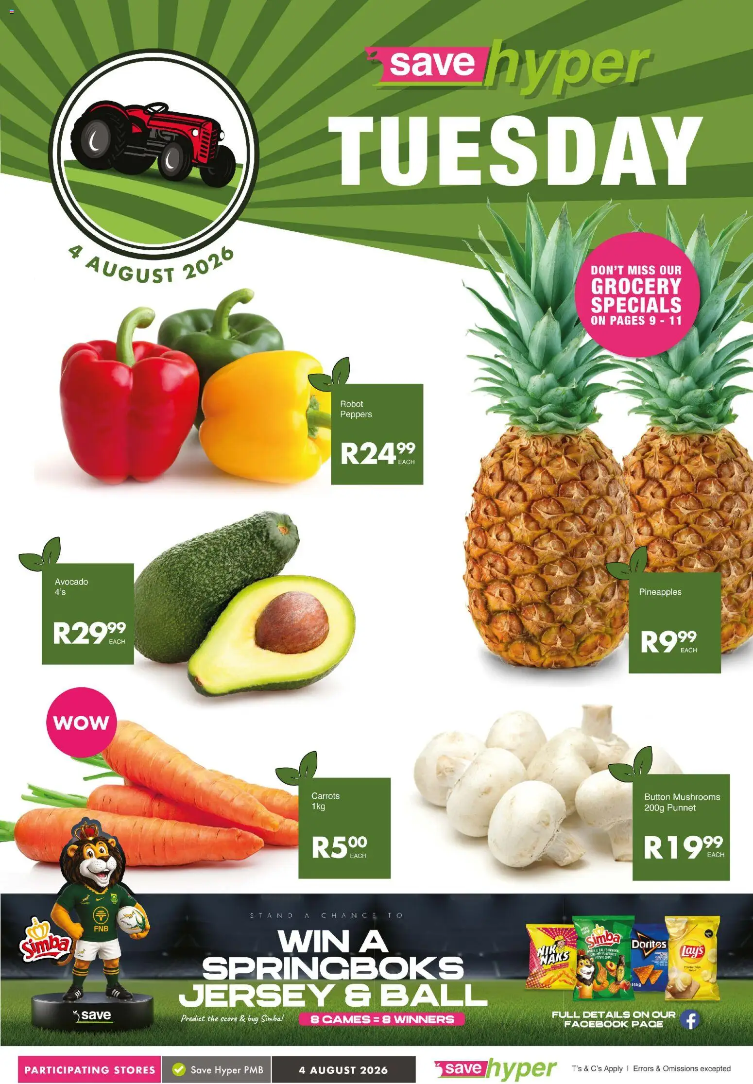 New Save catalogue – valid from 04/08/2026 | Page: 1 | Products: Mushrooms, Games, Jersey, Carrots