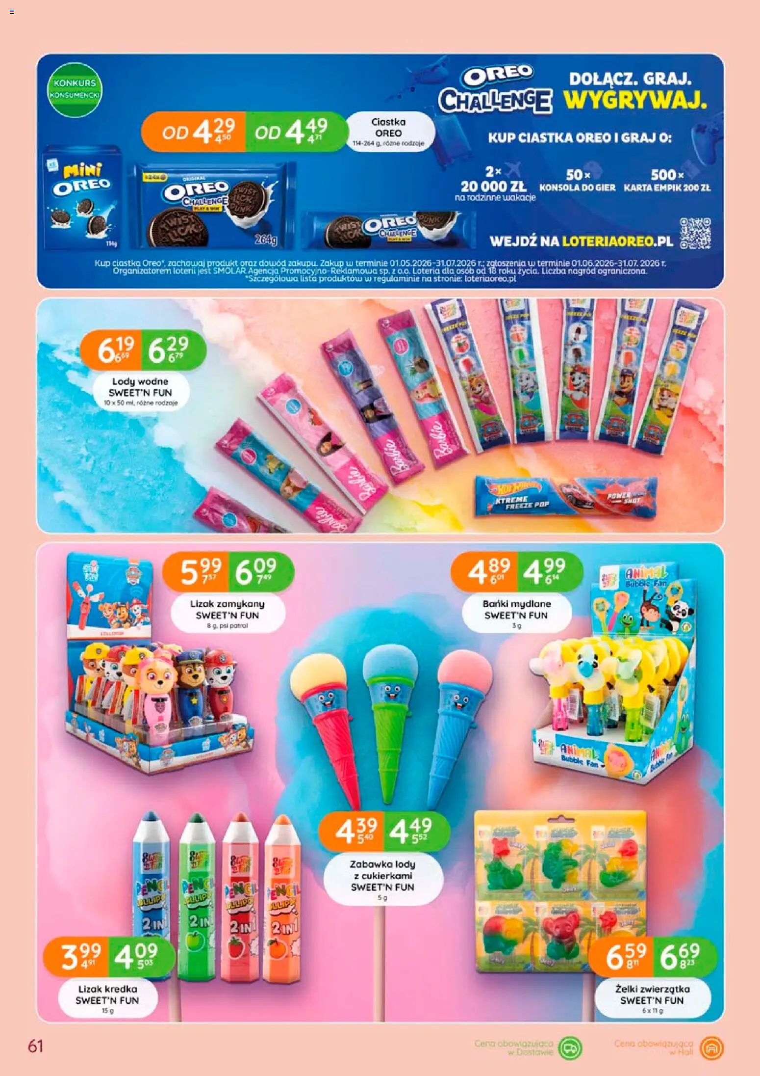 Eurocash gazetka od 28.05.2026 | Strona: 61 | Produkty: Karta, Konsola do gier, Barbie, Lody
