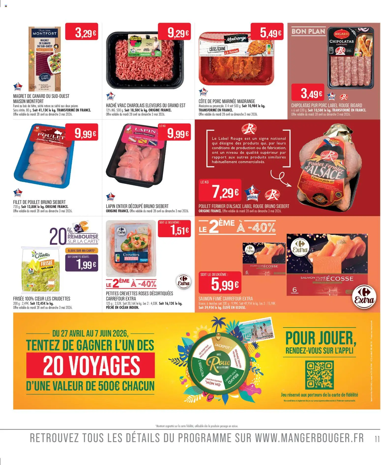 {H1} | Page: 11 | Produits: Pêche, Crevettes, Porc, Côte de porc