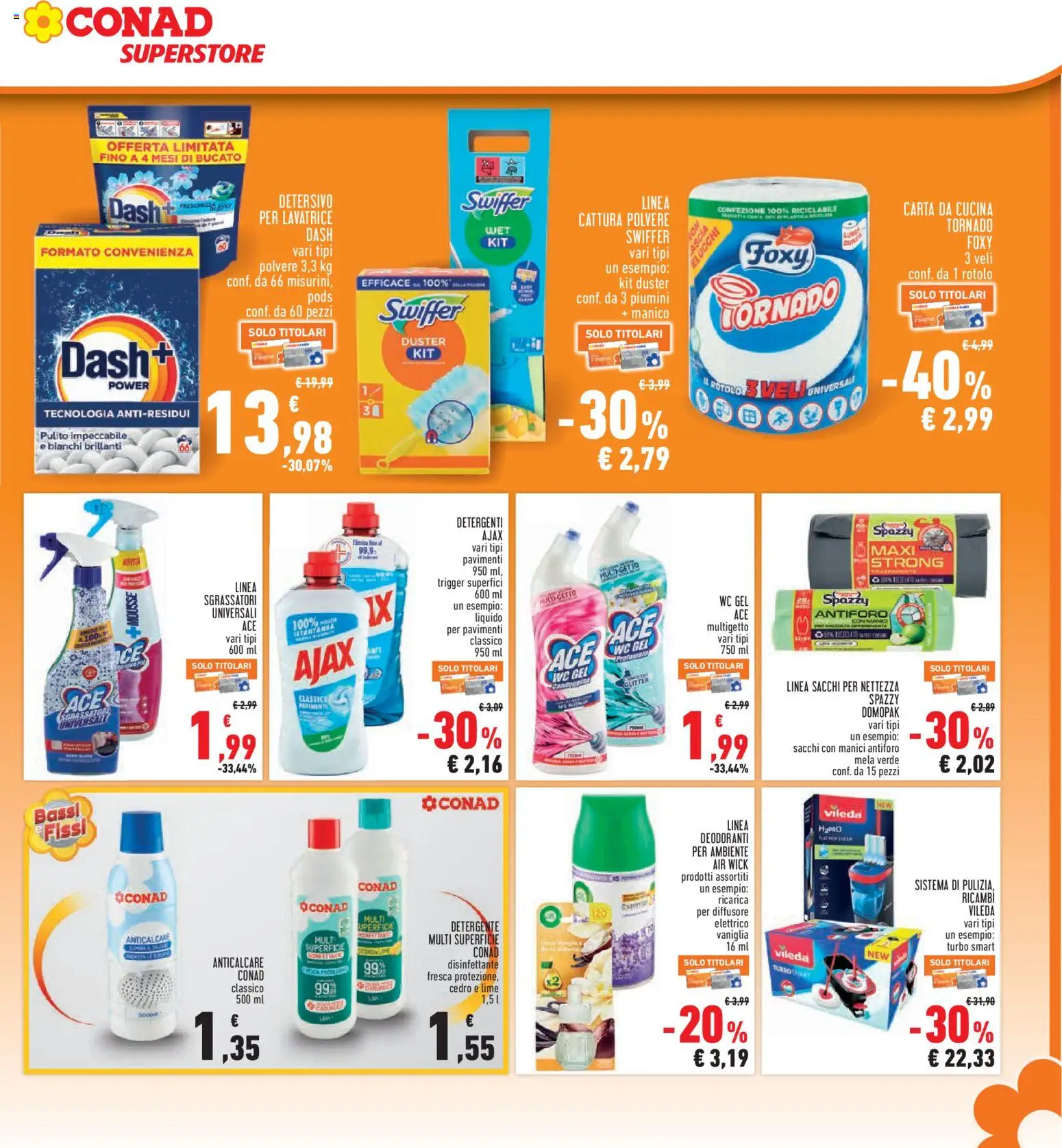 Volantino Conad del 04.06.2026 | Pagina: 27 | Prodotti: Detergente, Lime, Lavatrice, WC