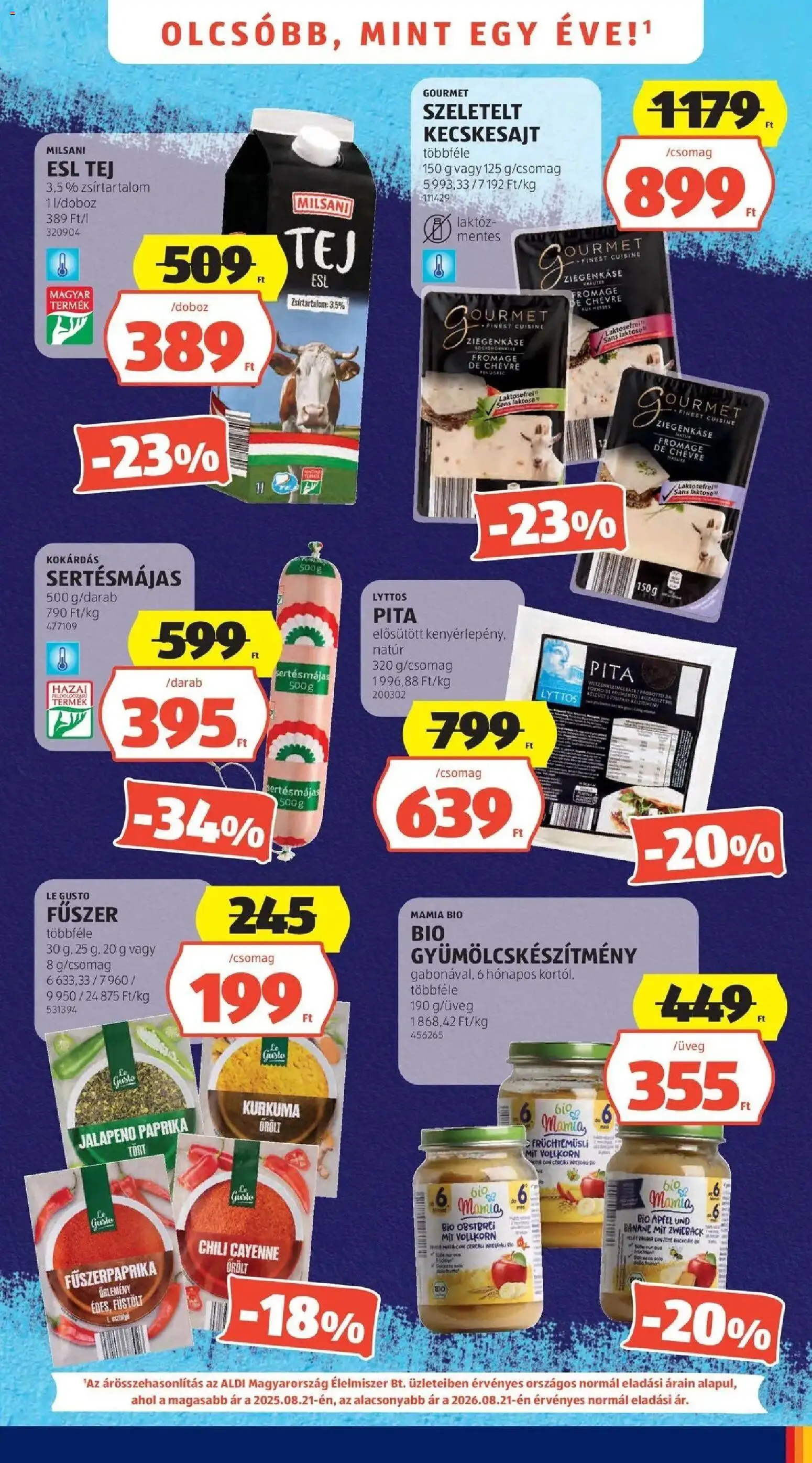 Aldi aktuális akciós újság - 2026.08.21. -tól/töl > akció, lapozható szórólap 🛍️ | Oldal: 3 | Termékek: Paprika, Lé, Pita, Tej