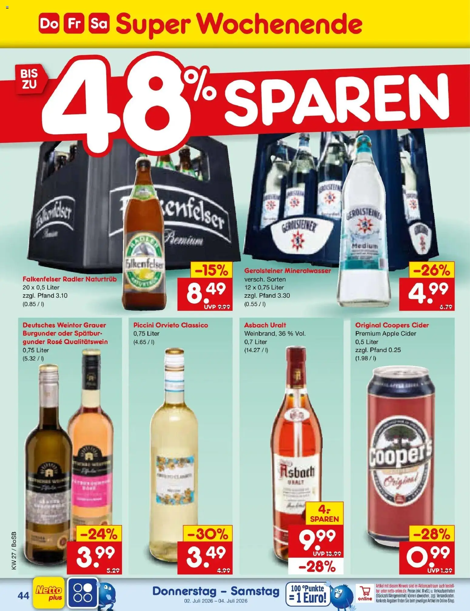 Netto Marken-Discount Prospekt Stadtlohn – gültig ab 29.06.2026 | Seite: 64 | Produkte: Apple, Radler, Asbach, Gerolsteiner