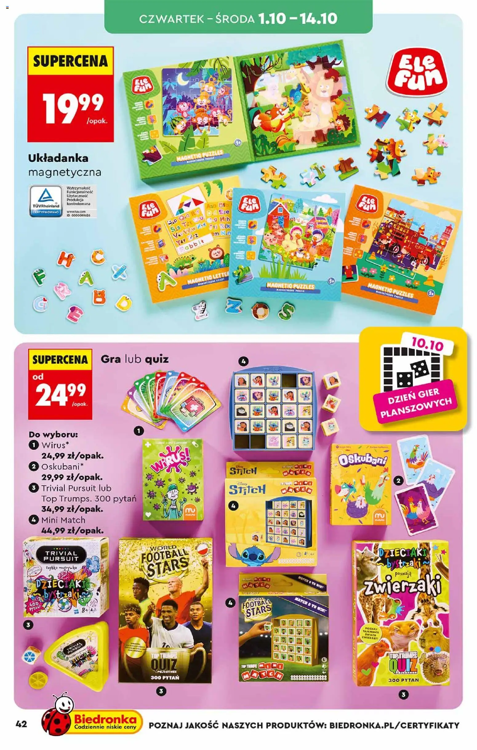 Biedronka gazetka - Hity i inspiracje od 26.09.2026 | Strona: 42 | Produkty: Magnetic, Top, Gra, Puzzle