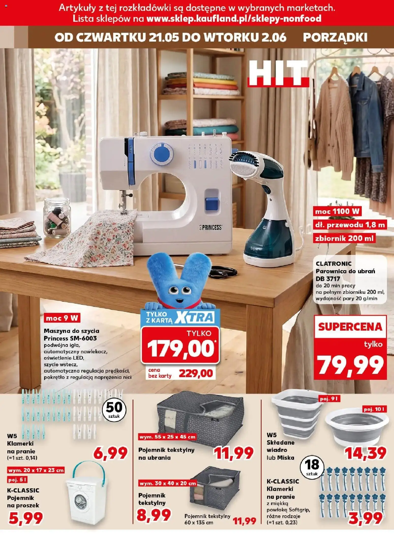 Kaufland gazetka - Złap Okazje od 21.05.2026 | Strona: 8 | Produkty: Ubrania, Karta, Maszyna do szycia, Parownica