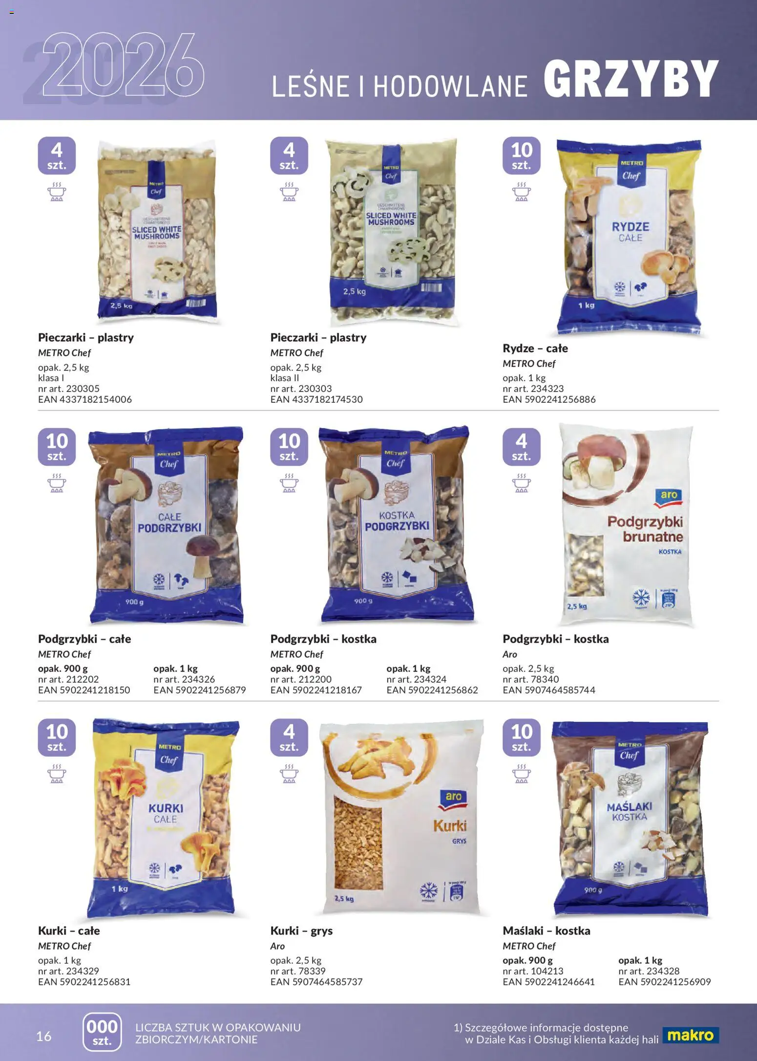 Makro gazetka - Mrożonki od 01.05.2026 | Strona: 16 | Produkty: Pieczarki