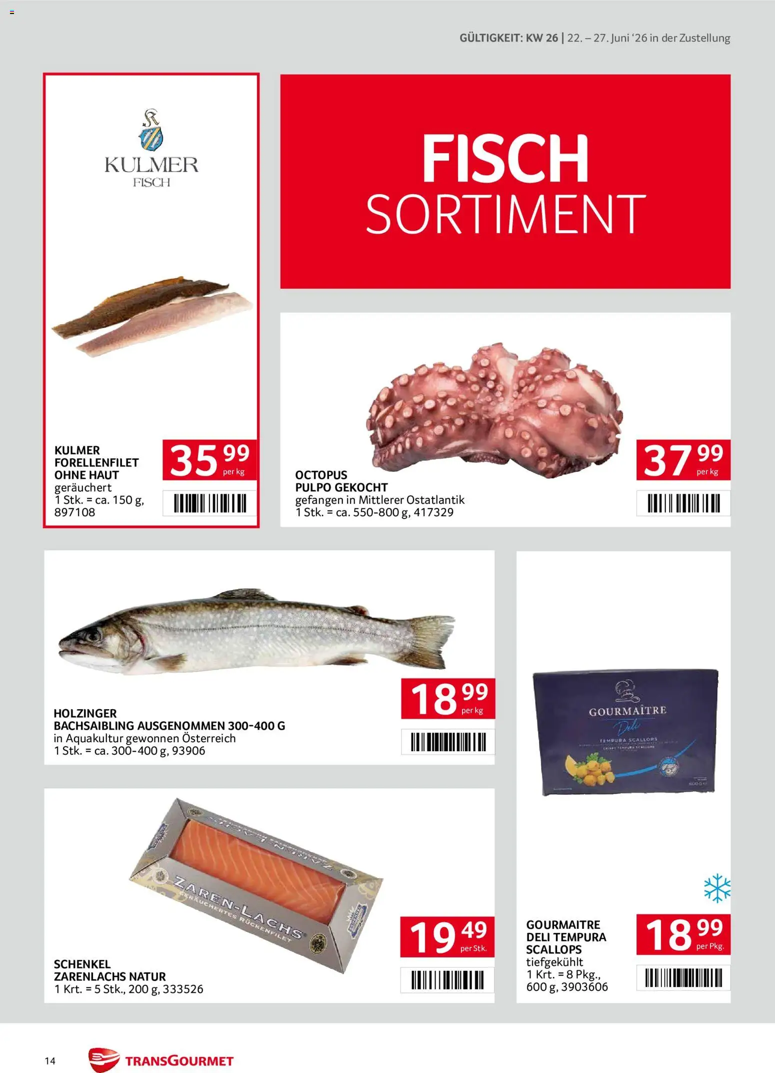 Transgourmet - Broschüre gültig ab 22.06.2026 | Seite: 14 | Produkte: Fisch