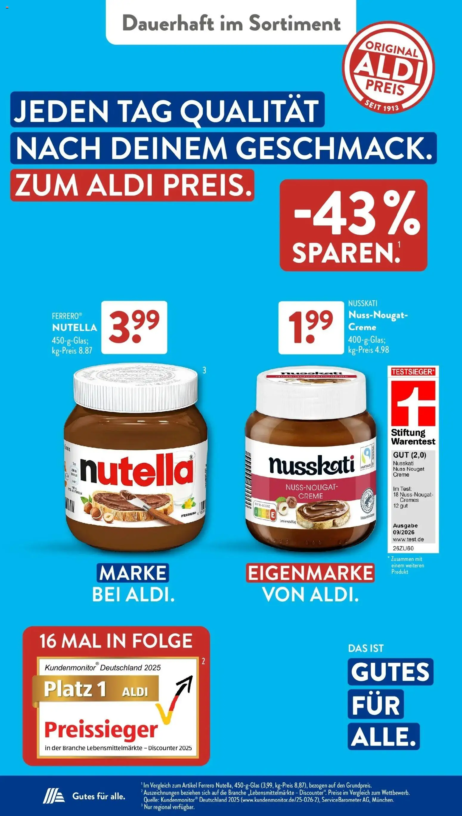 Aldi Süd Aktueller Prospekt (ab 14.09.2026) zum Blättern | Seite: 25 | Produkte: Creme, Nutella