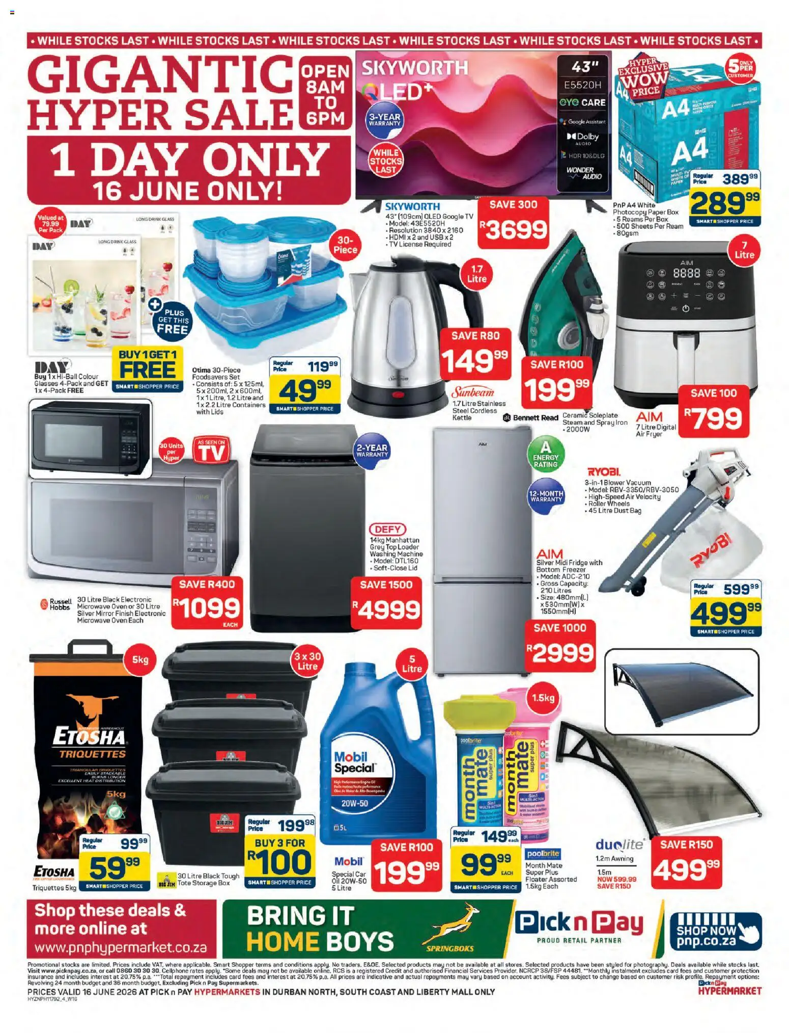 New Pick n Pay catalogue – valid from 16.06.2026 | Page: 4 | Products: USB, Freezer, TV, Microwave