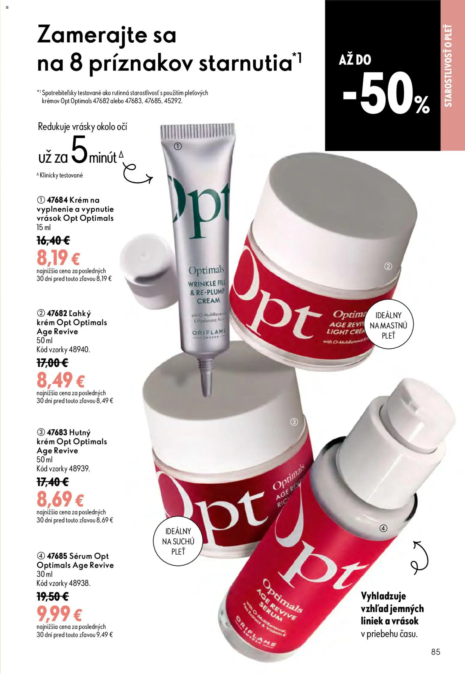 Nové Oriflame akcie – leták je platný od 08.07.2026 | Strana: 85 | Produkty: Krém