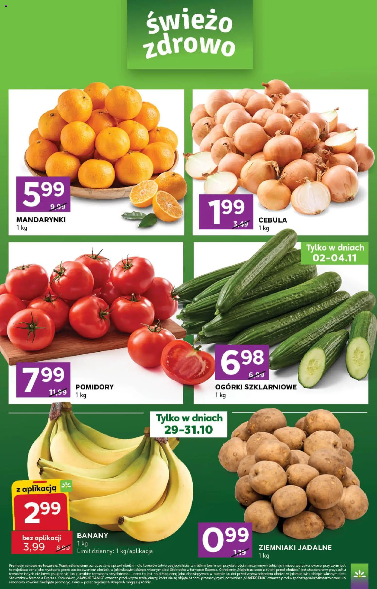 Stokrotka gazetka - Express od 29.10.2026 | Strona: 2 | Produkty: Stokrotka, Banany, Mandarynki, Ogórki