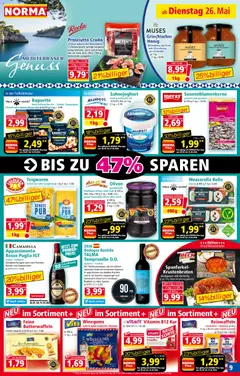 Norma Prospekt ab 26.05.2026 gültig | Seite: 9 | Produkte: Mozzarella, Baguette, Waffeln, Rosinen