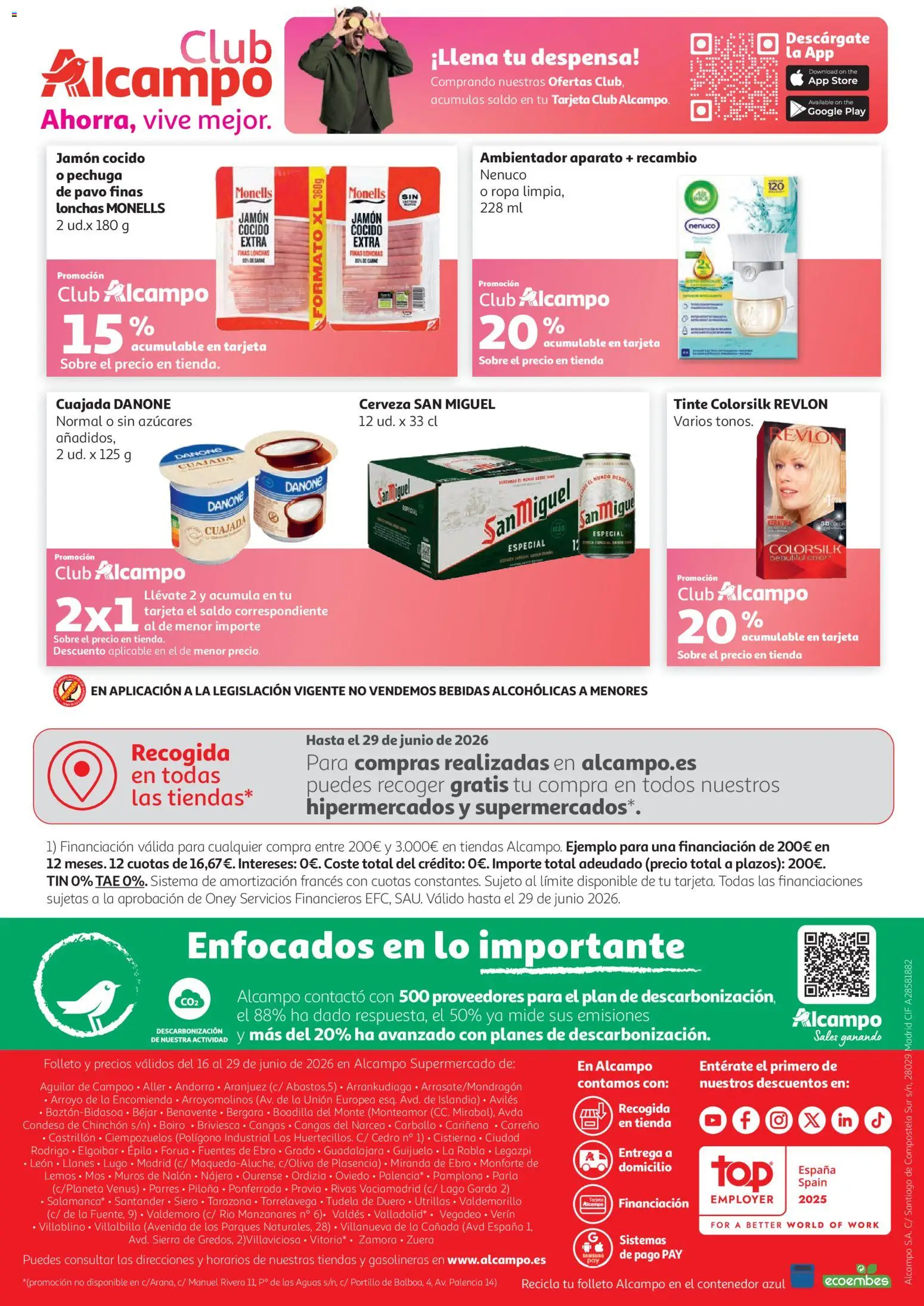 Alcampo - Supermercado │ válido desde el 16.06.2026 | Página: 8 | Productos: Tinte, Jamón cocido, Cerveza, Ropa