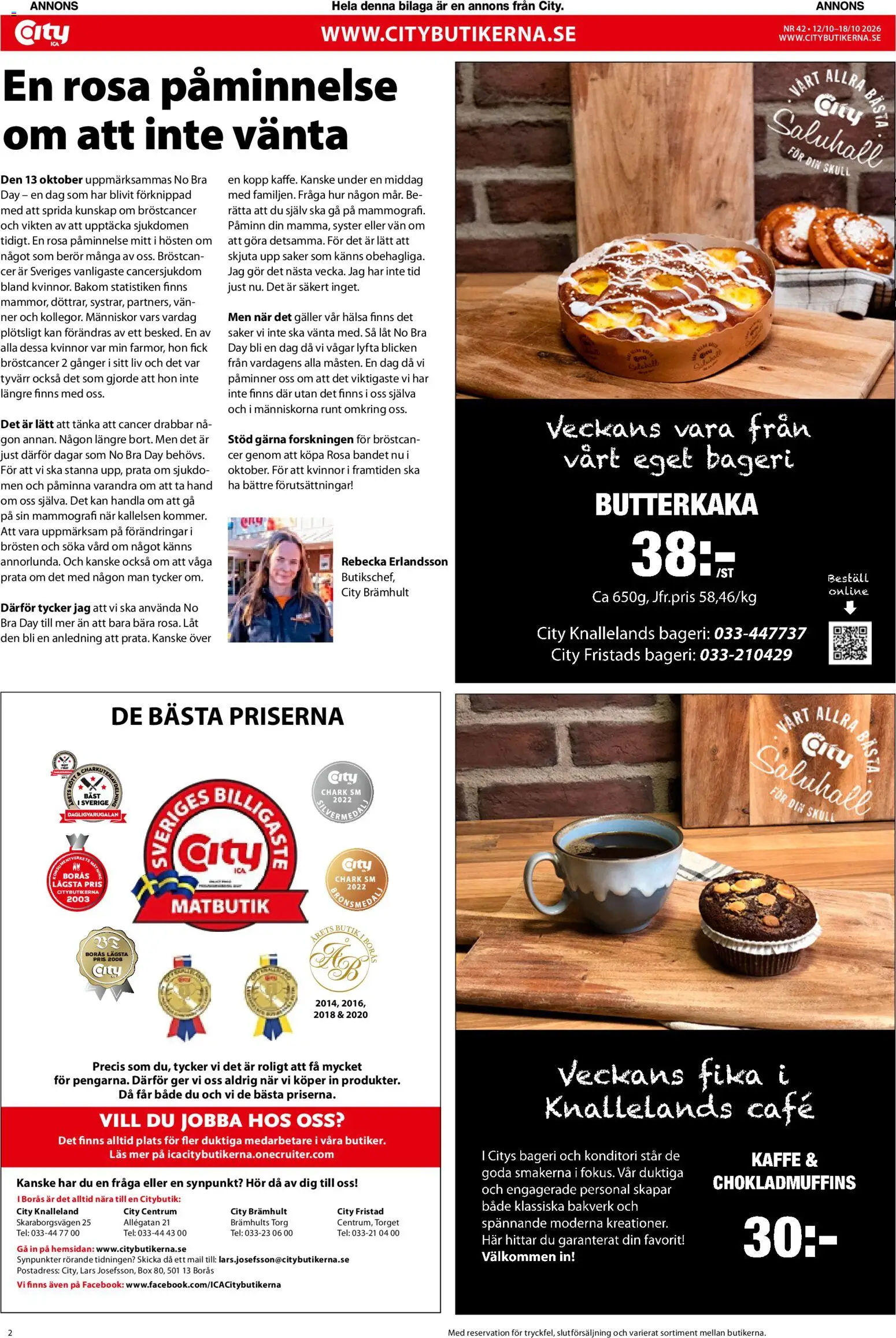 ICA Kvantum reklamblad aktuell från 12/10/2026 | Sida: 2 | Produkter: Bageri, Bakverk, Galler, Kaffe